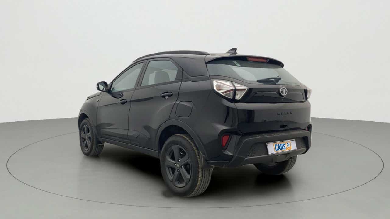 Rear three-quarter view of a Tata Nexon 2017-2023