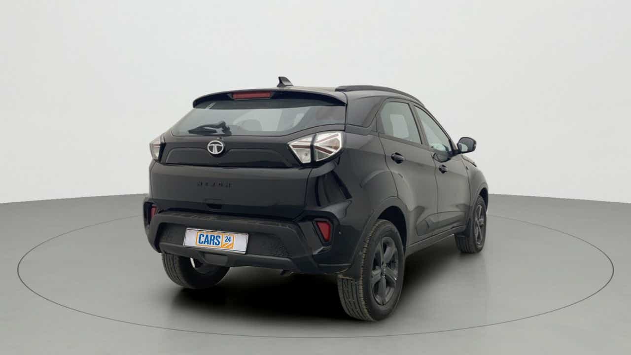Rear three-quarter view of a Tata Nexon 2017-2023