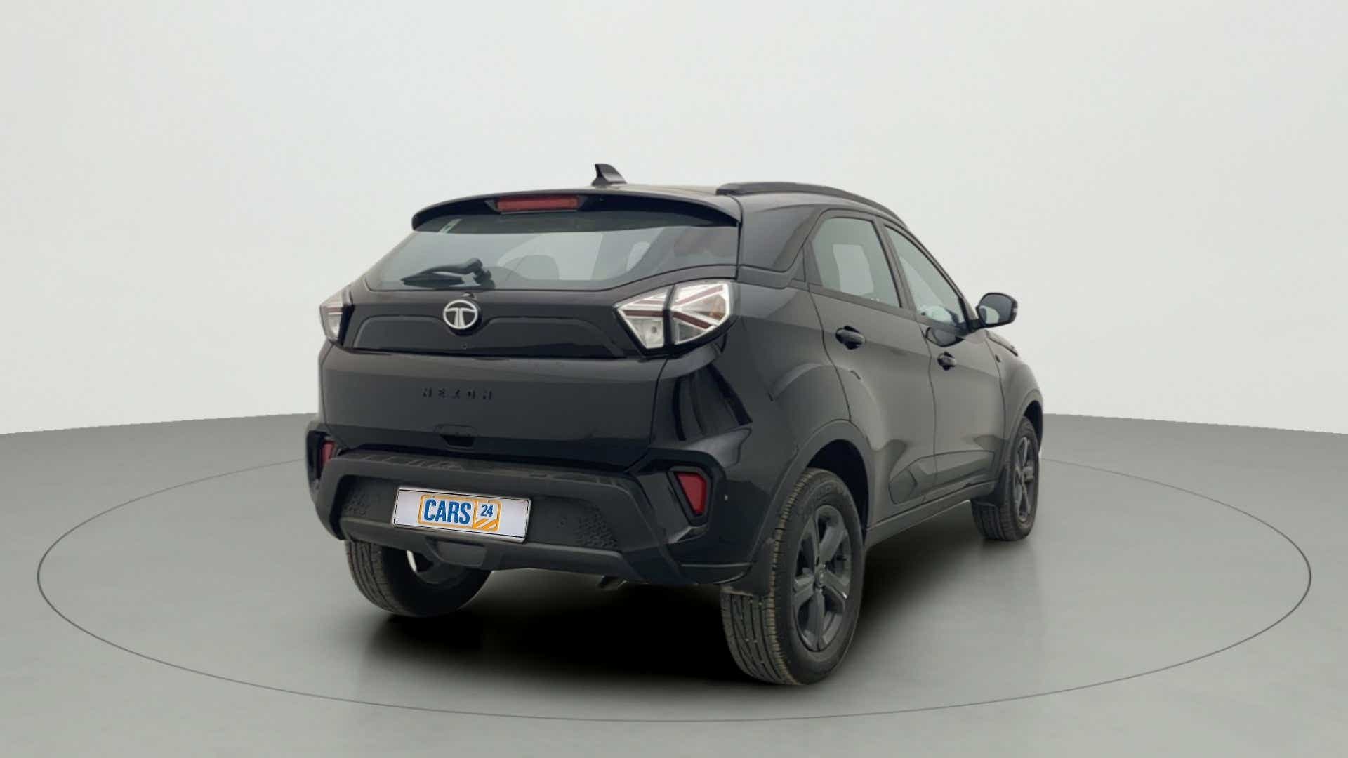 Rear three-quarter view of a Tata Nexon 2017-2023
