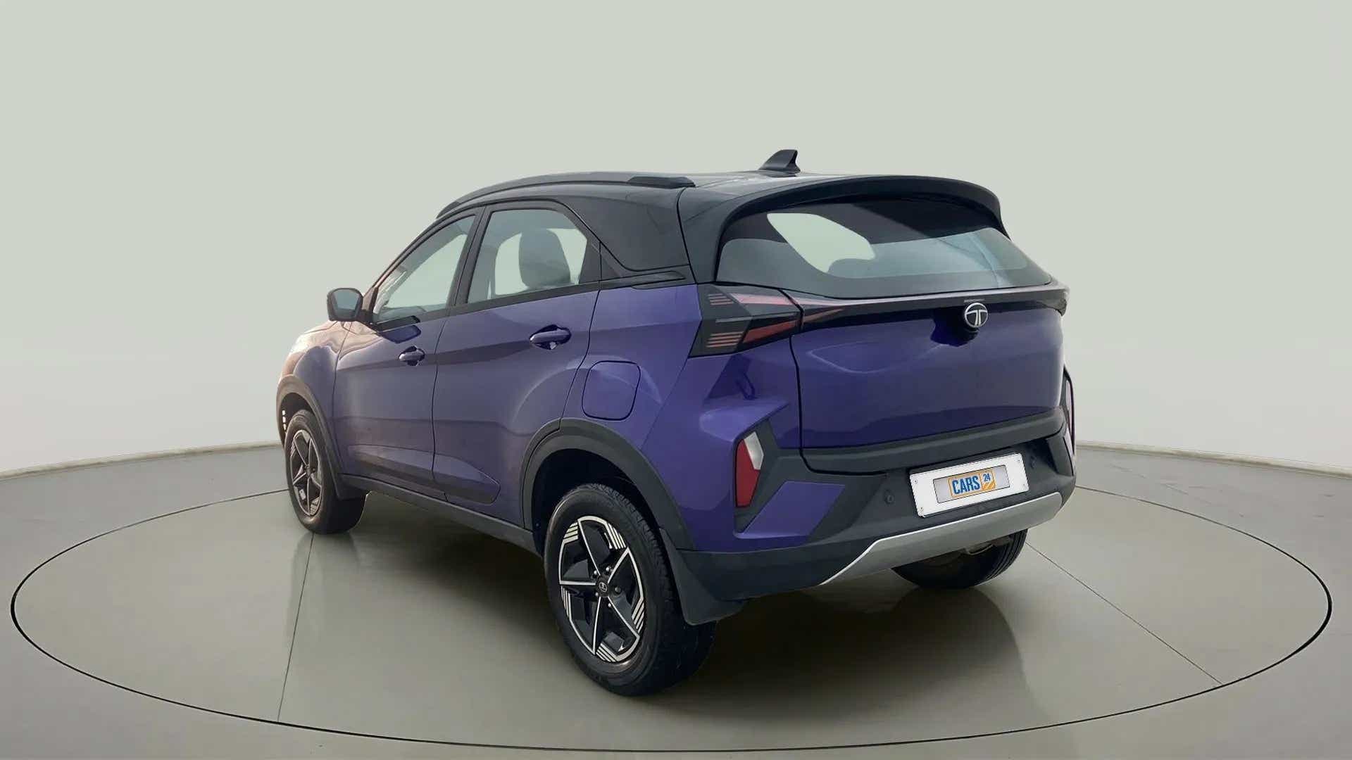 Rear three-quarter view of a Tata Nexon