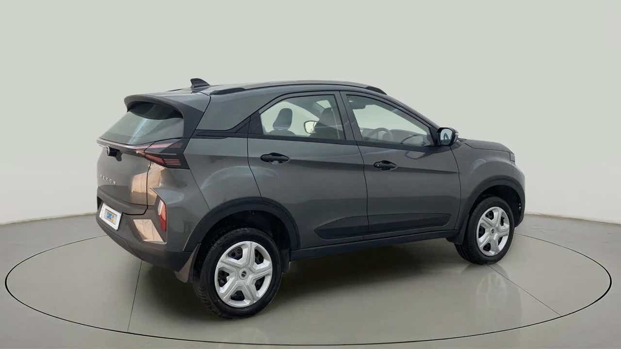 Rear three-quarter view of a Tata Nexon