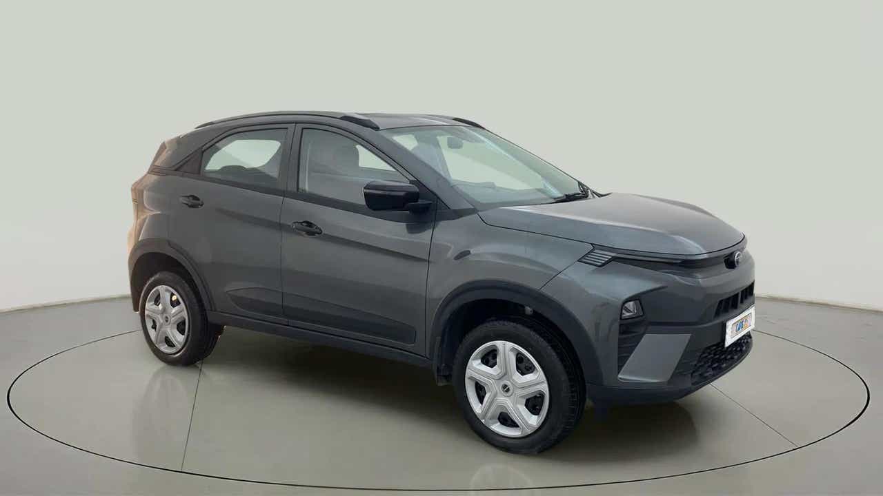 Front three-quarter view of a Tata Nexon