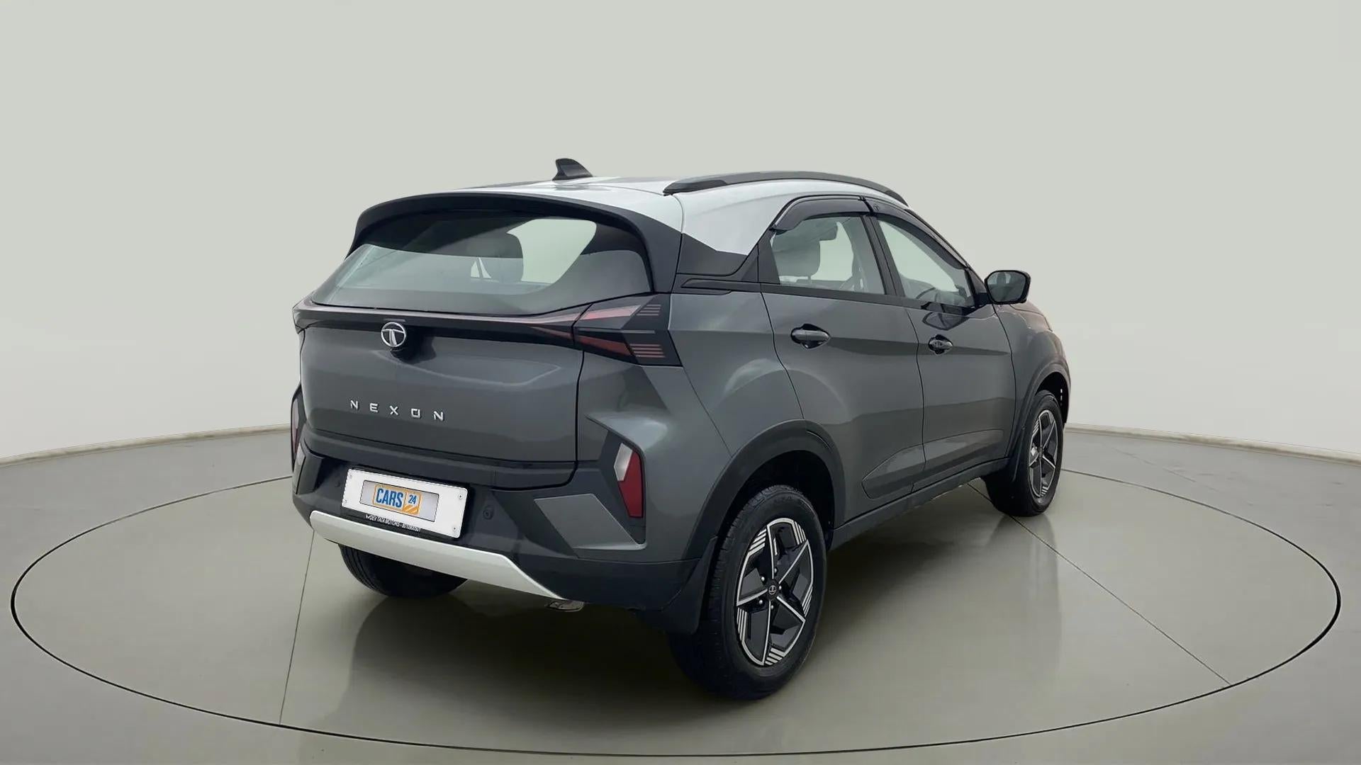 Rear three-quarter view of a Tata Nexon 2017-2023