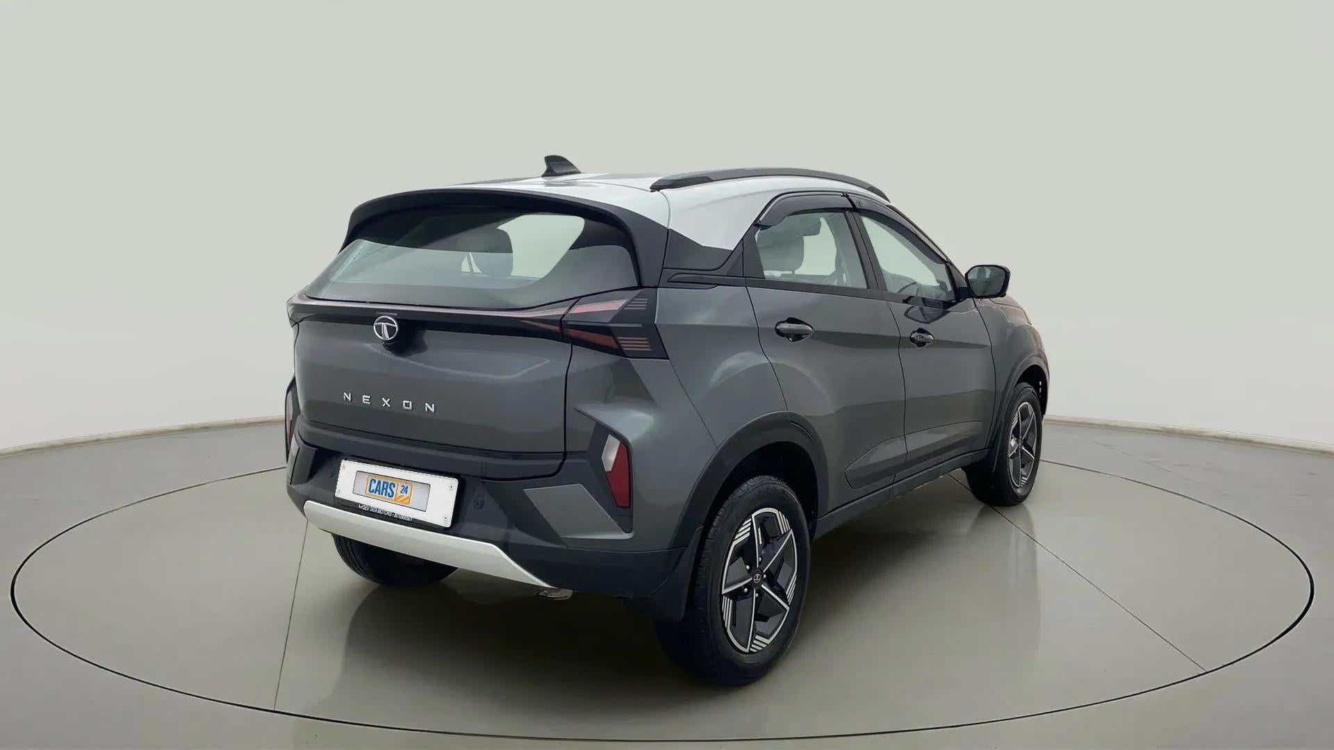 Rear three-quarter view of a Tata Nexon 2017-2023
