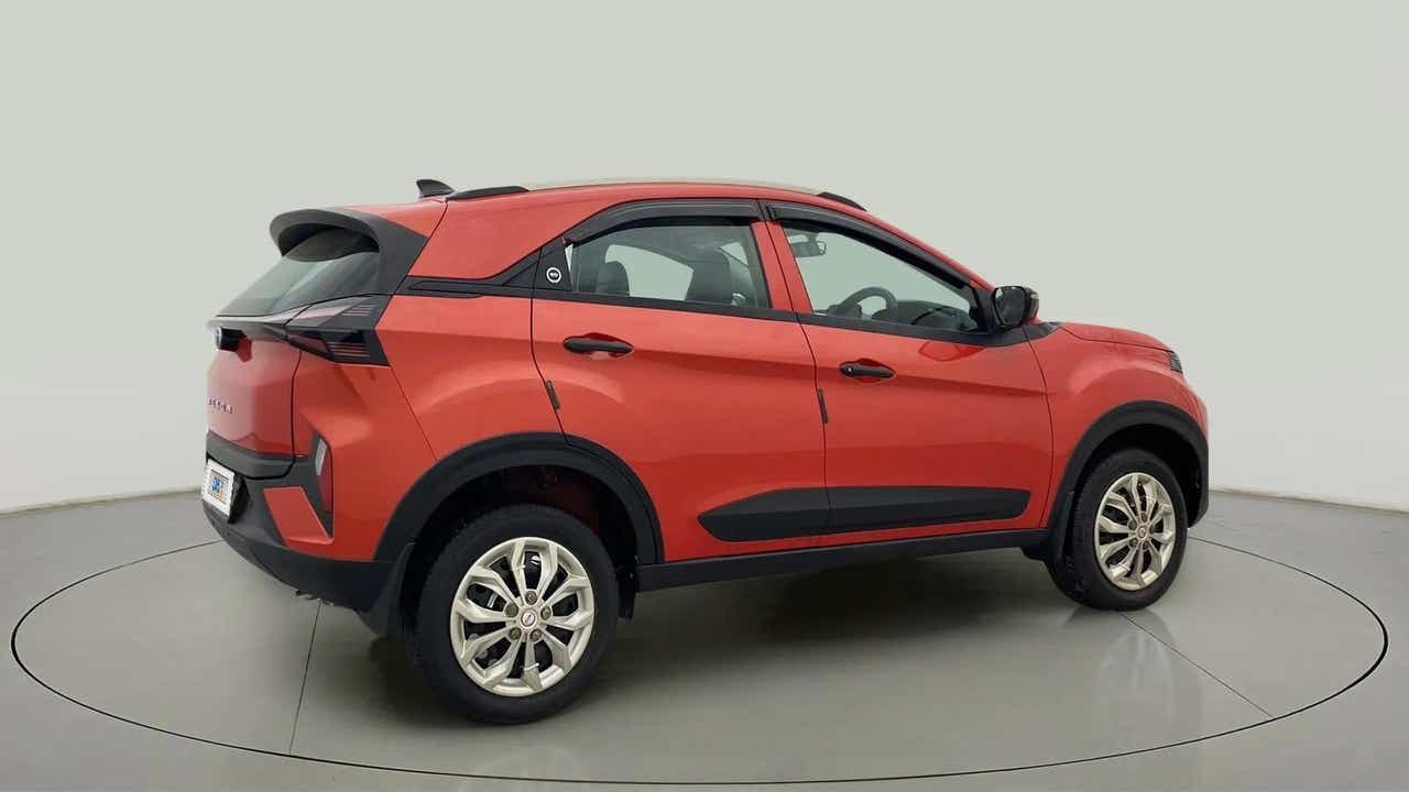 Rear three-quarter view of a Tata Nexon