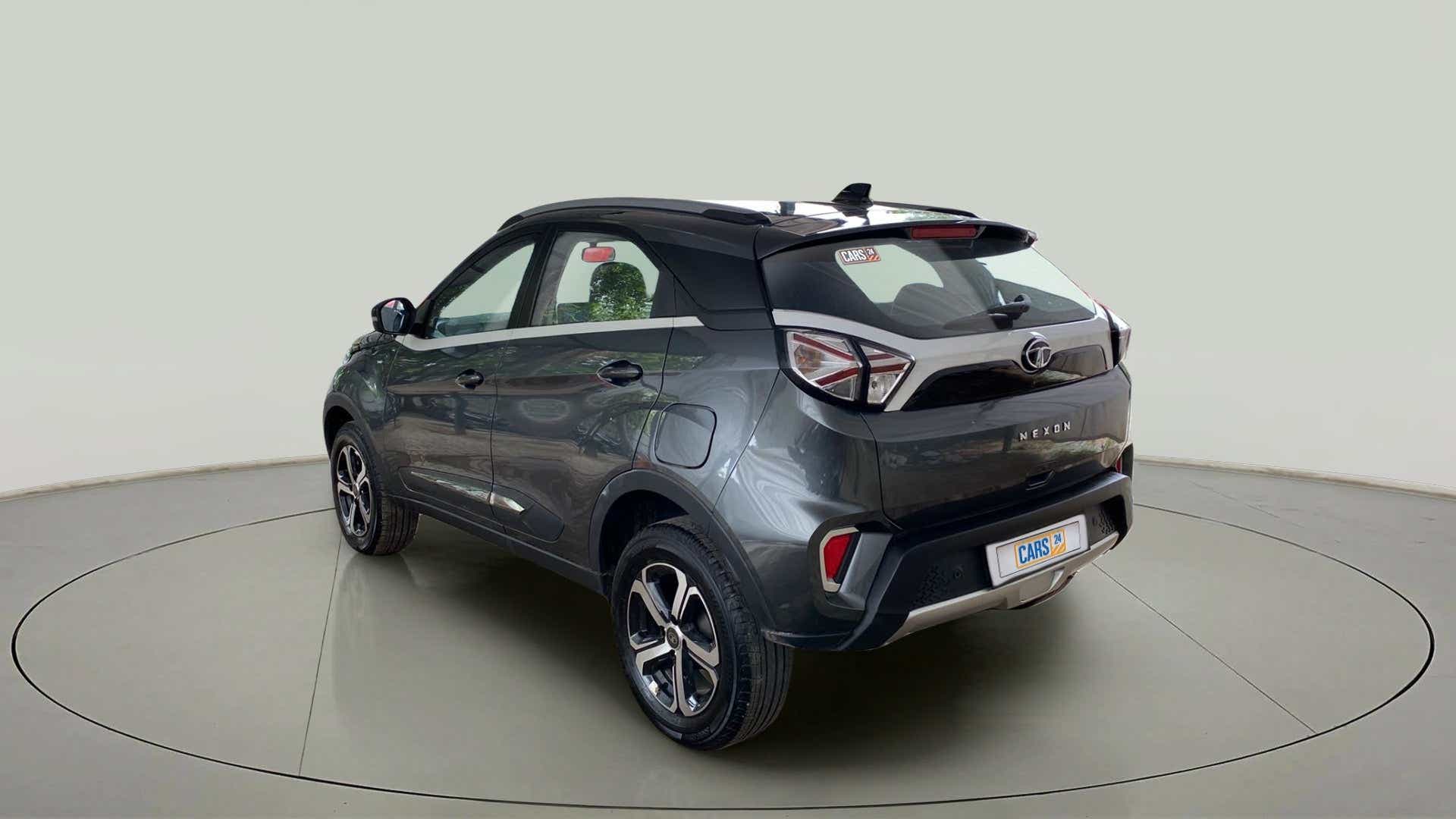 Rear three-quarter view of a Tata Nexon 2017-2023