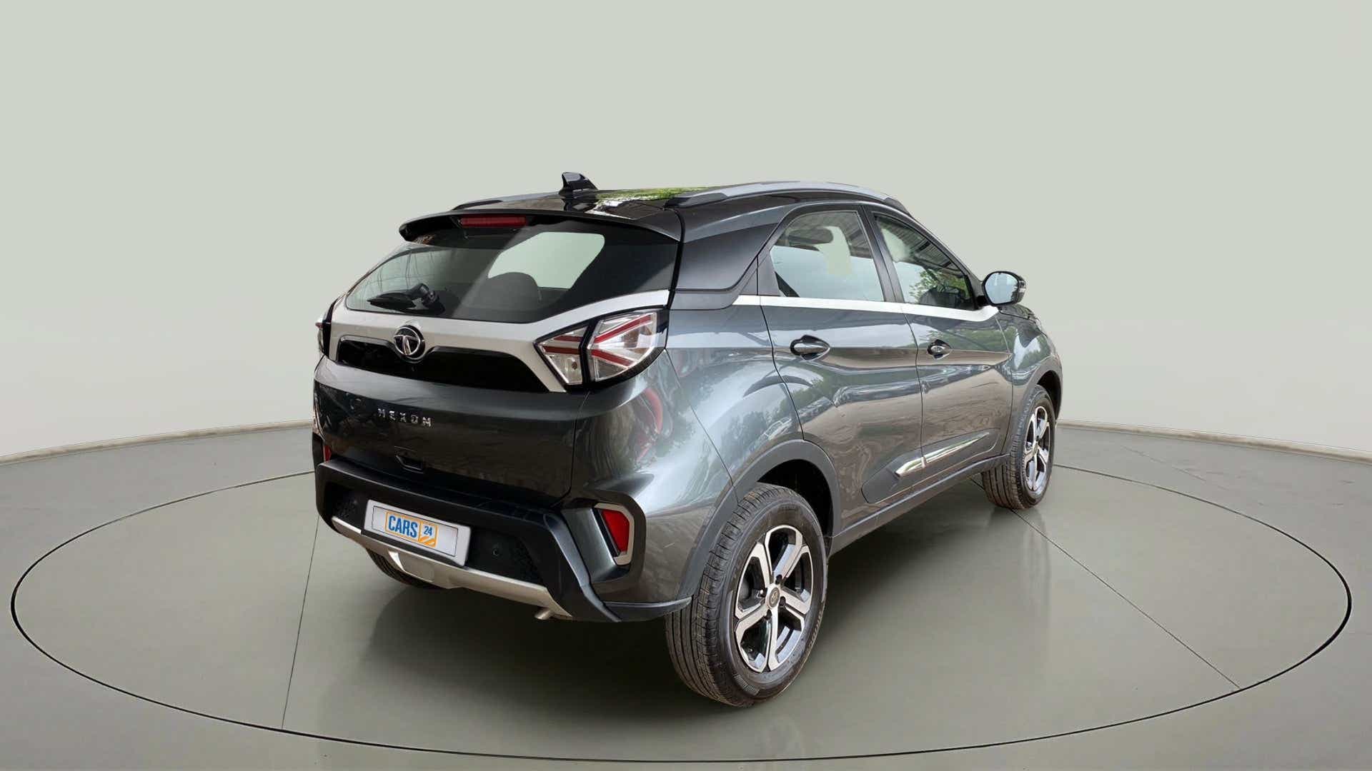 Rear three-quarter view of a Tata Nexon 2017-2023