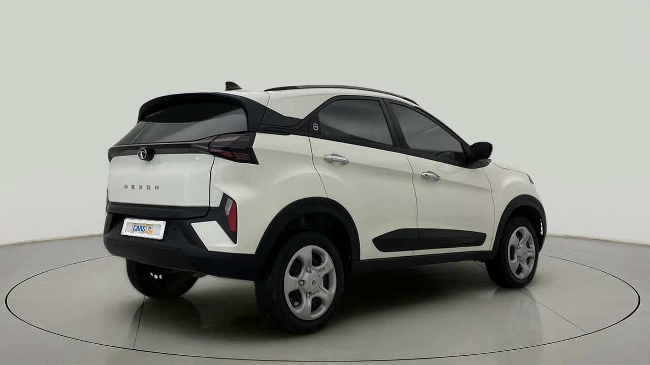 Rear three-quarter of a Tata Nexon 2017-2023