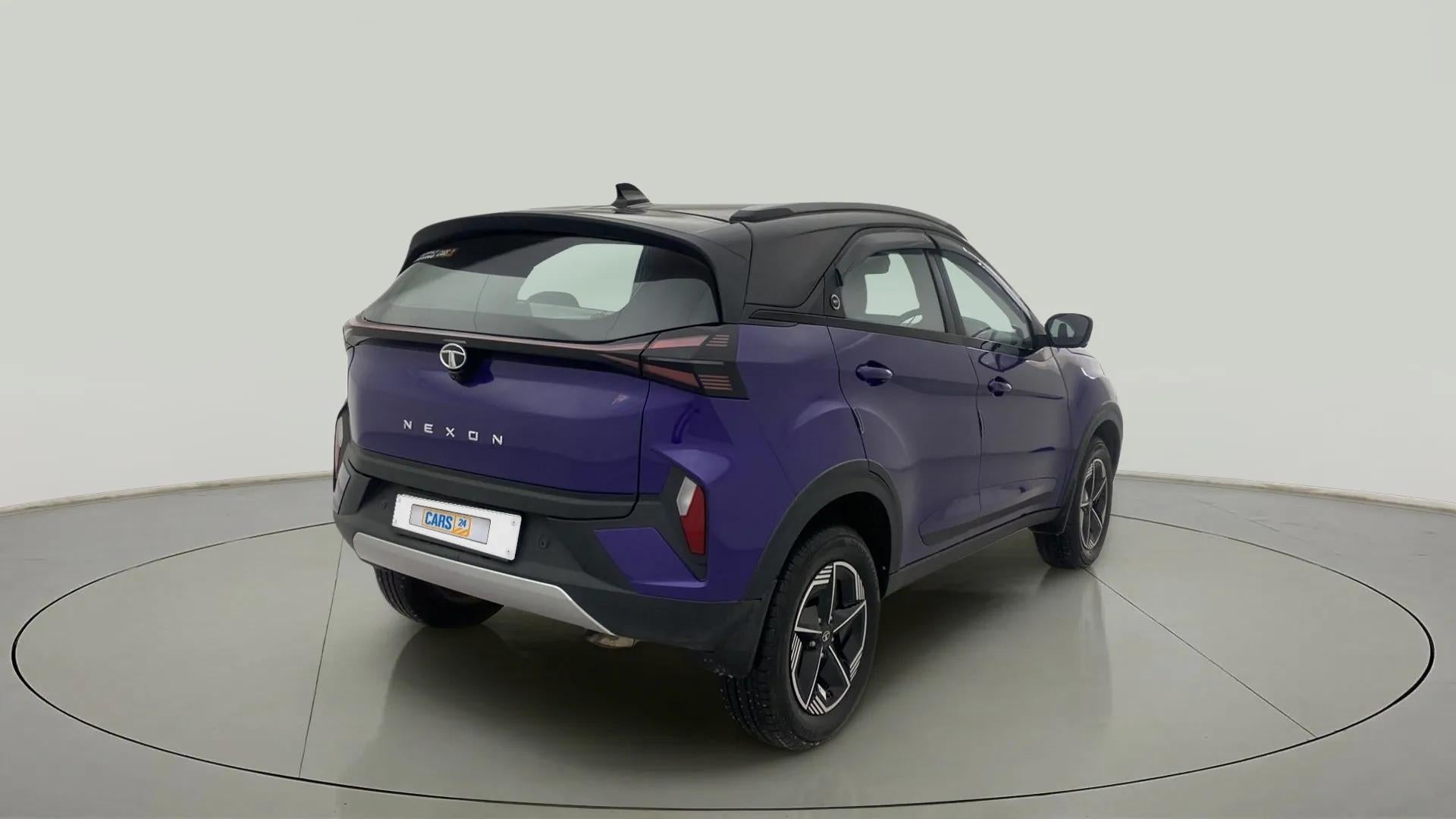 Rear three-quarter view of a Tata Nexon 2017-2023