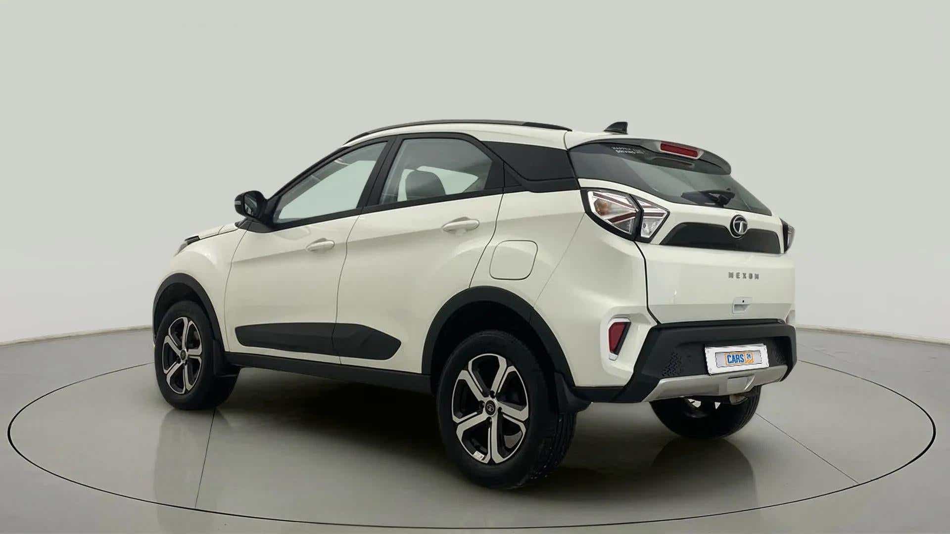 Rear three-quarter view of a Tata Nexon 2017-2023