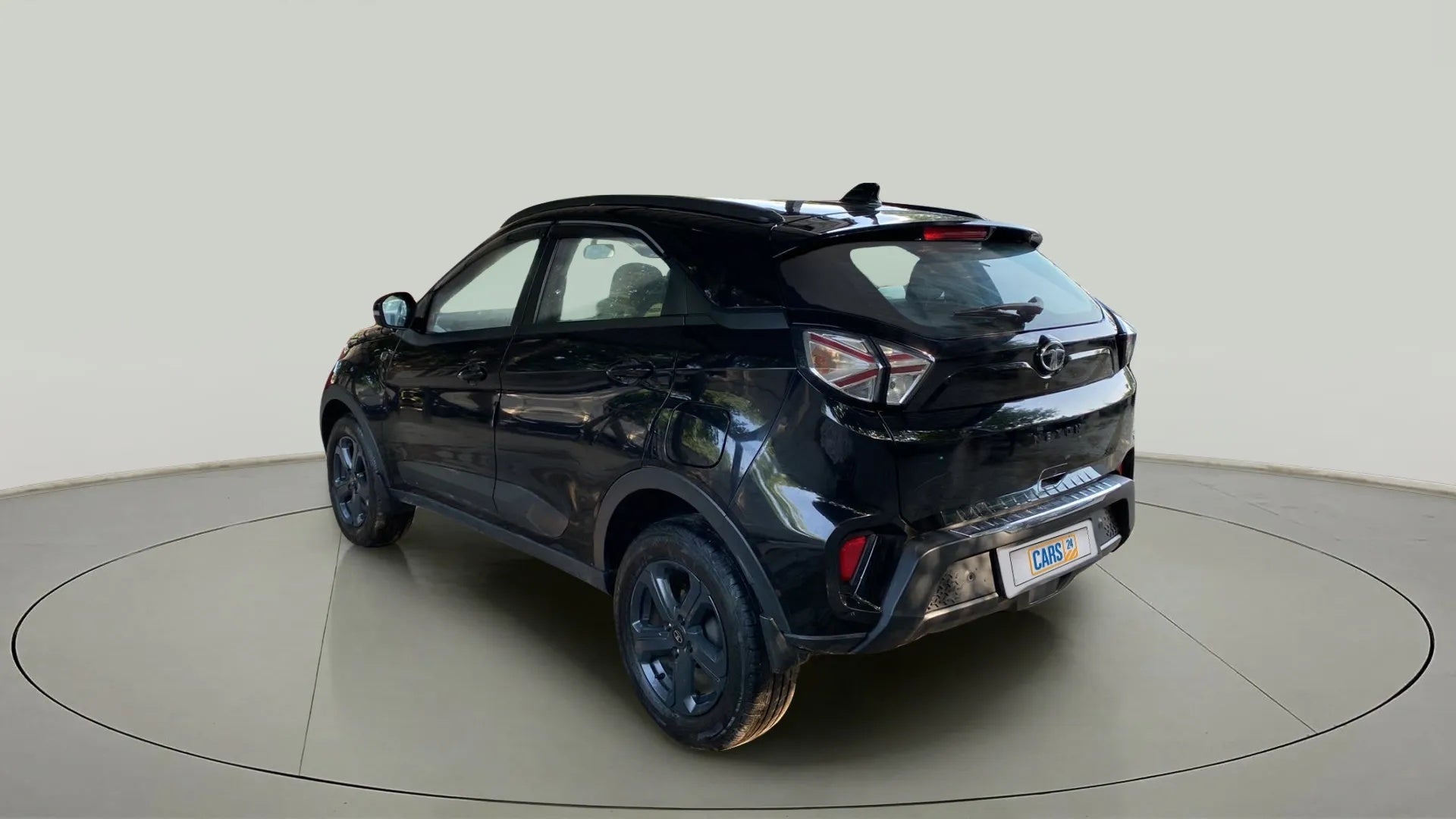 Rear three-quarter of a Tata Nexon 2017-2023