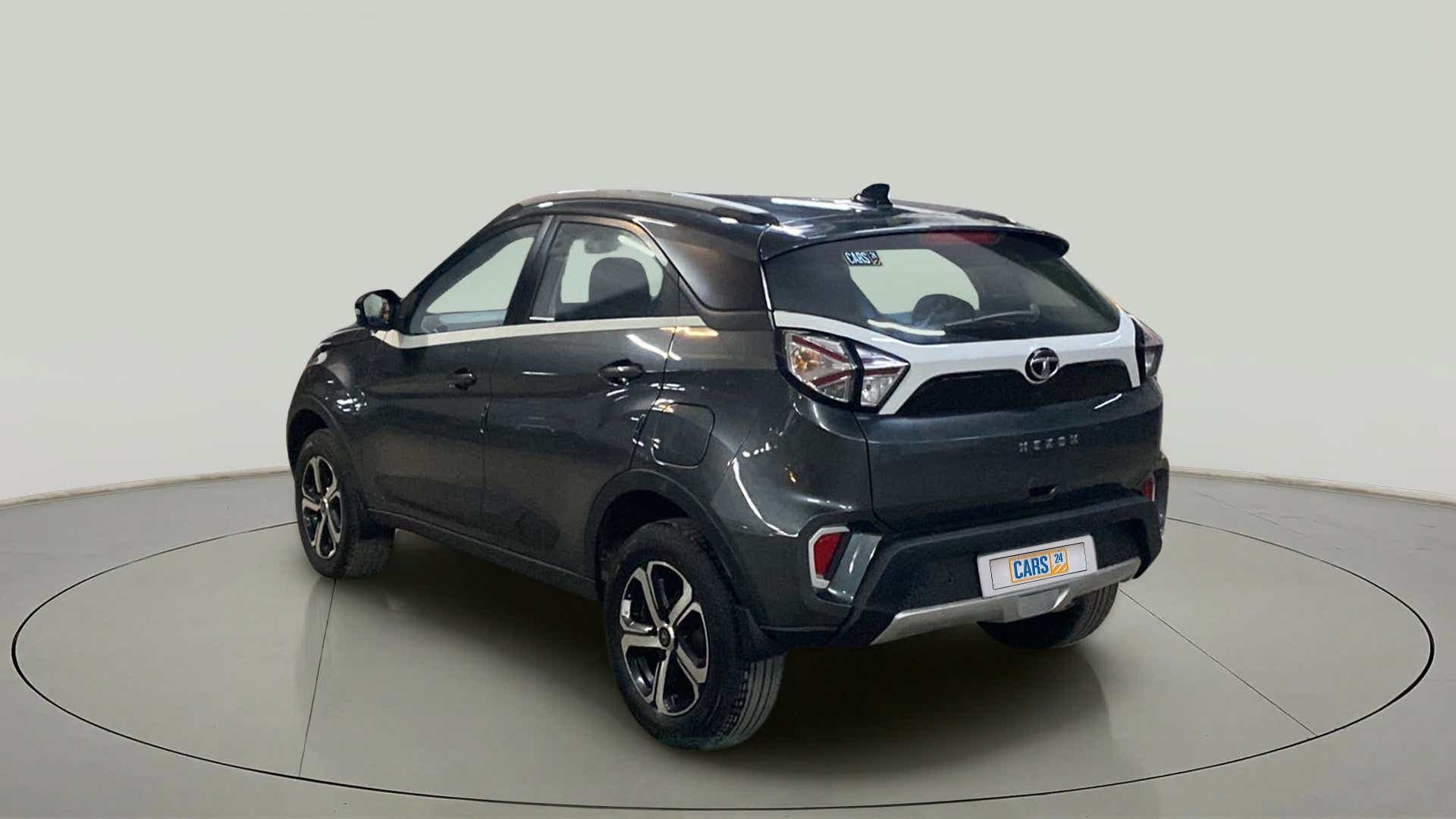 Rear three-quarter view of a Tata Nexon 2017-2023