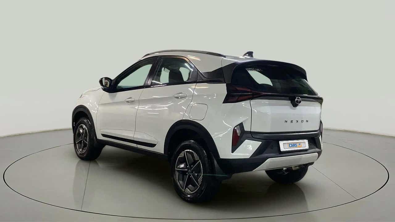 Rear three-quarter view of a Tata Nexon