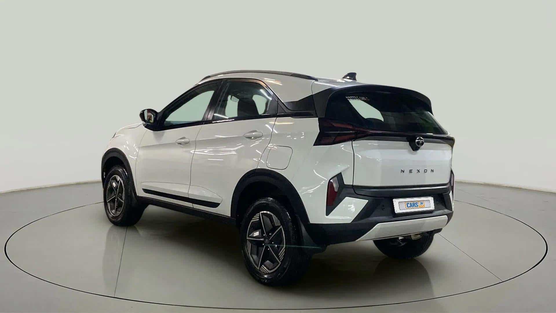 Rear three-quarter view of a Tata Nexon
