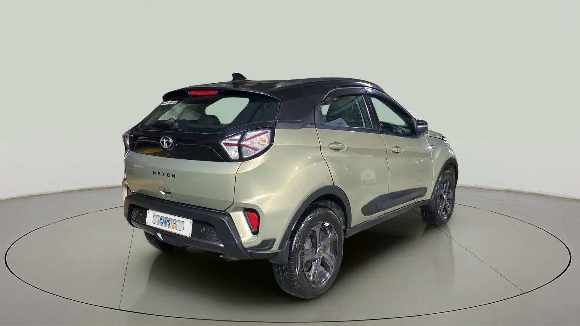 Rear three-quarter view of a Tata Nexon 2017-2023