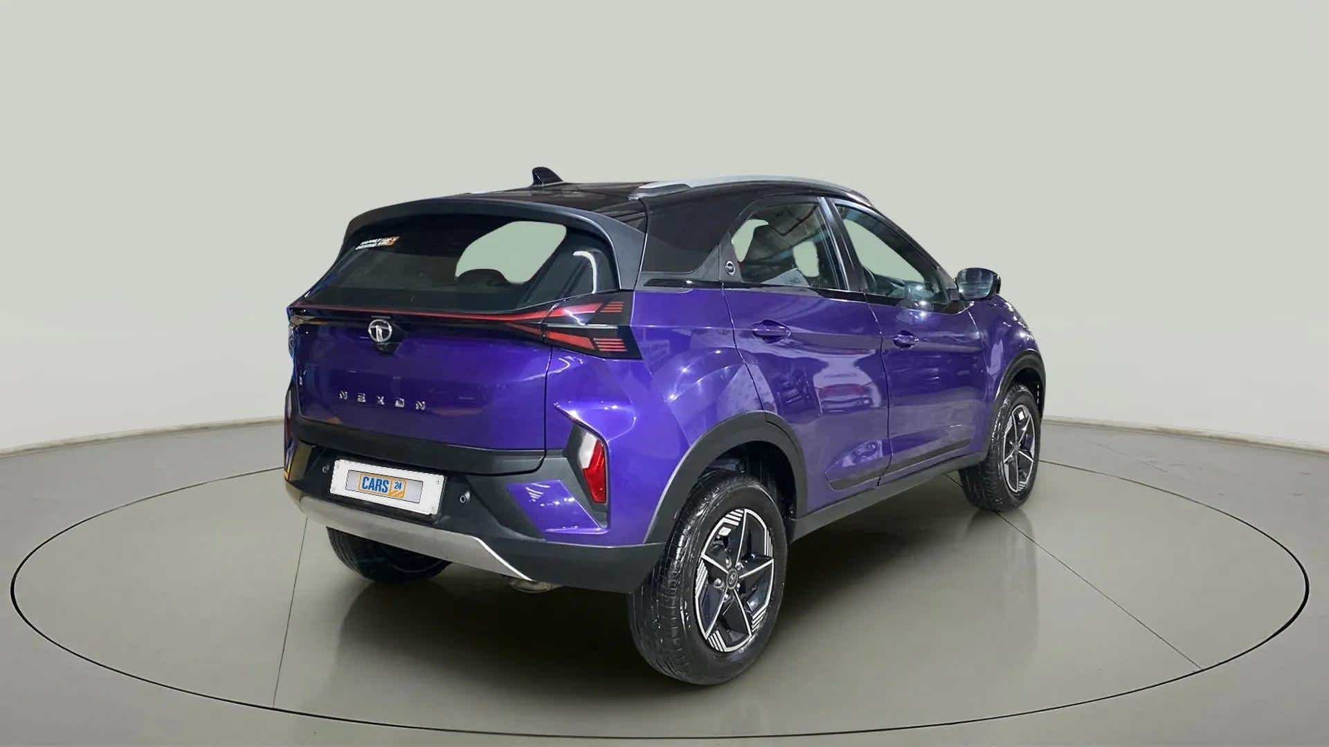 Rear three-quarter view of a Tata Nexon 2017-2023