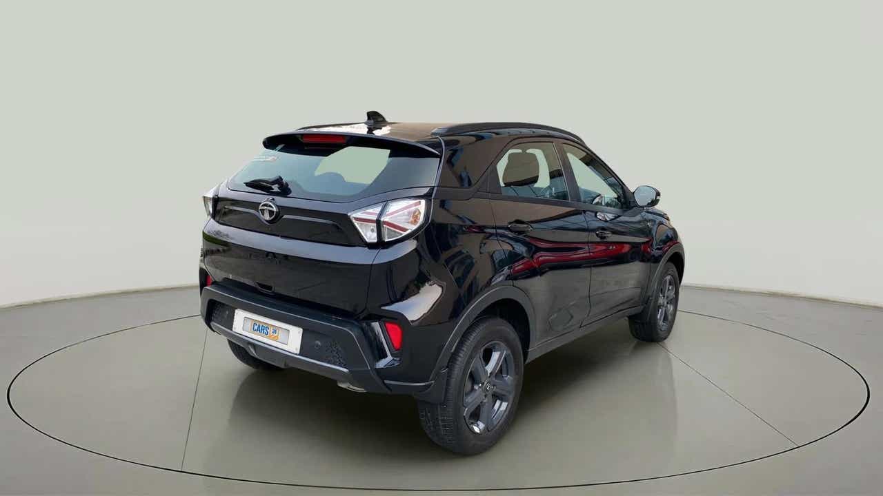 Rear three-quarter view of a Tata Nexon 2017-2023