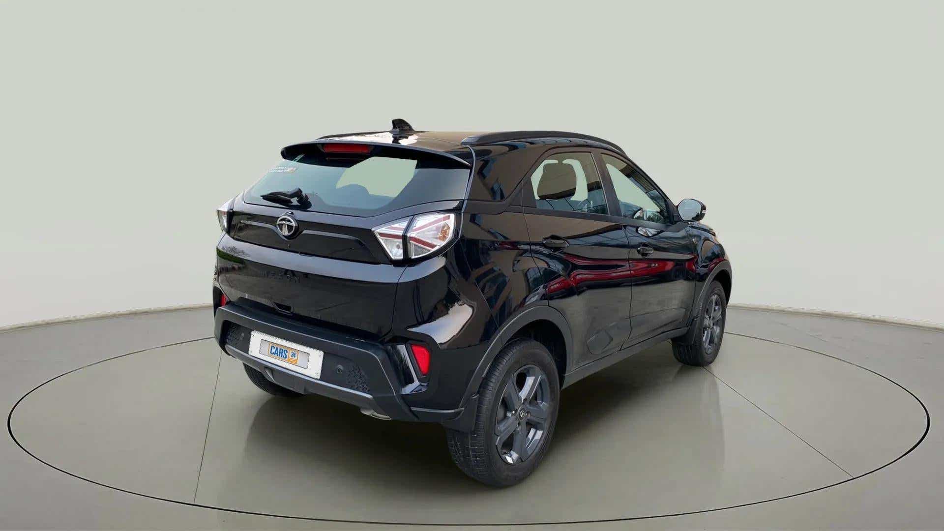 Rear three-quarter view of a Tata Nexon 2017-2023
