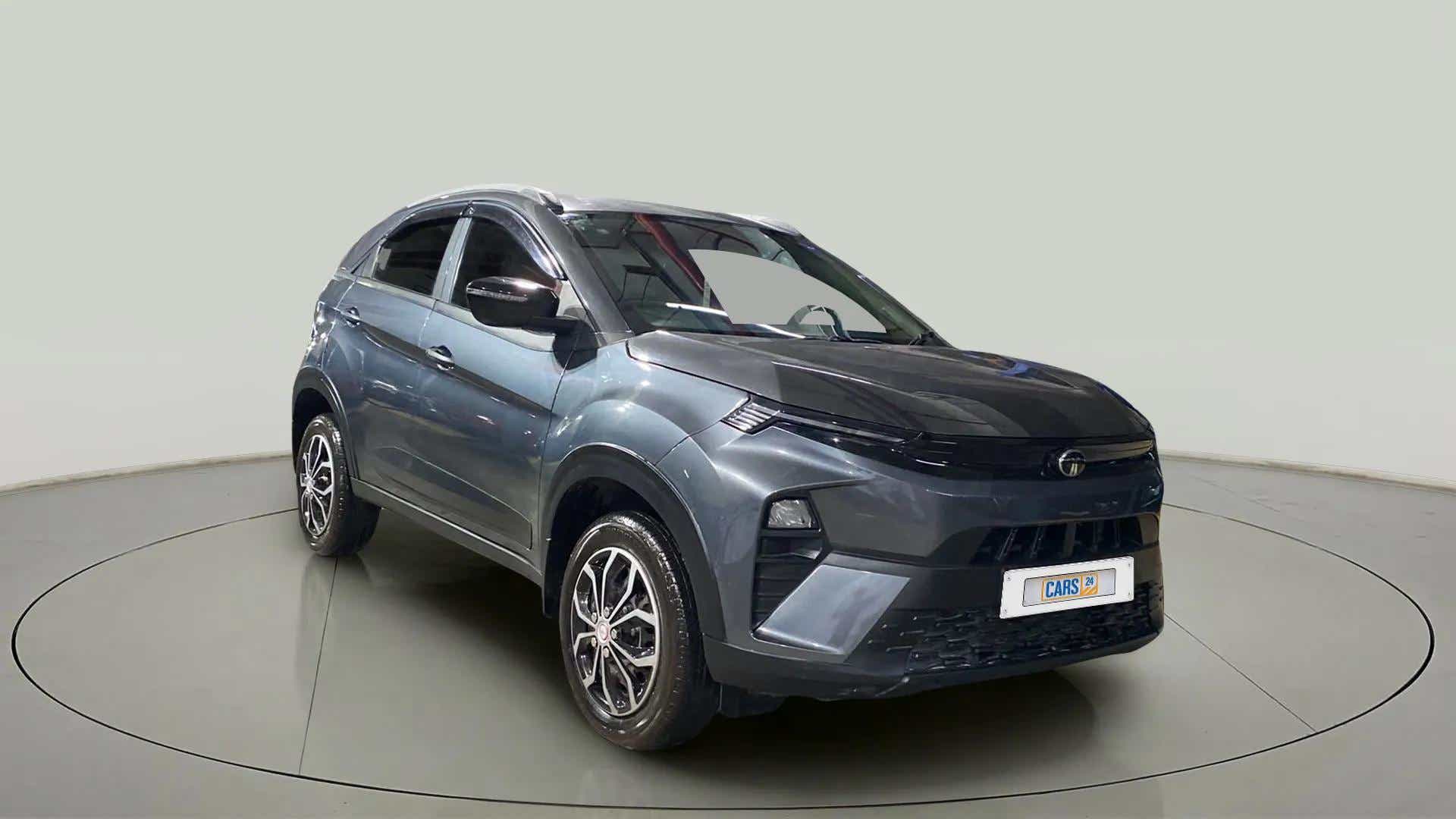 Front three-quarter view of a Tata Nexon