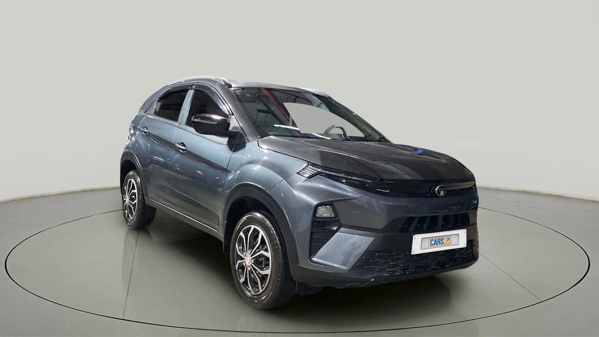Front three-quarter view of a Tata Nexon