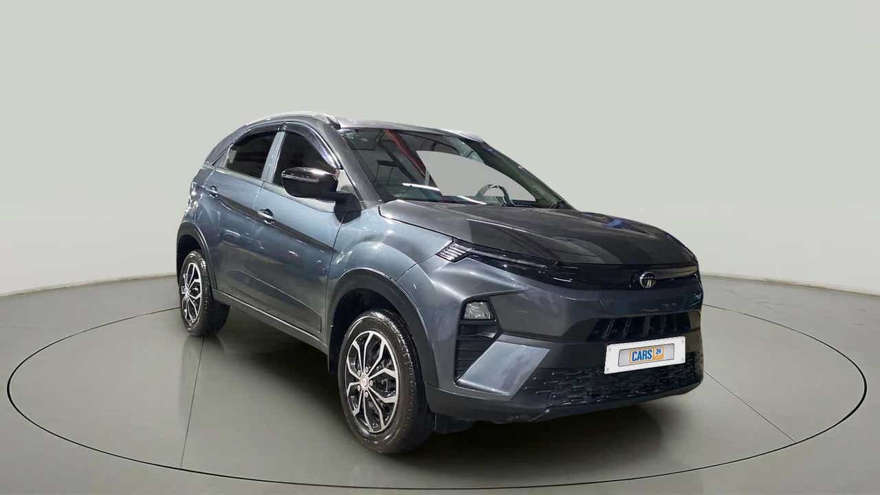 Front three-quarter view of a Tata Nexon