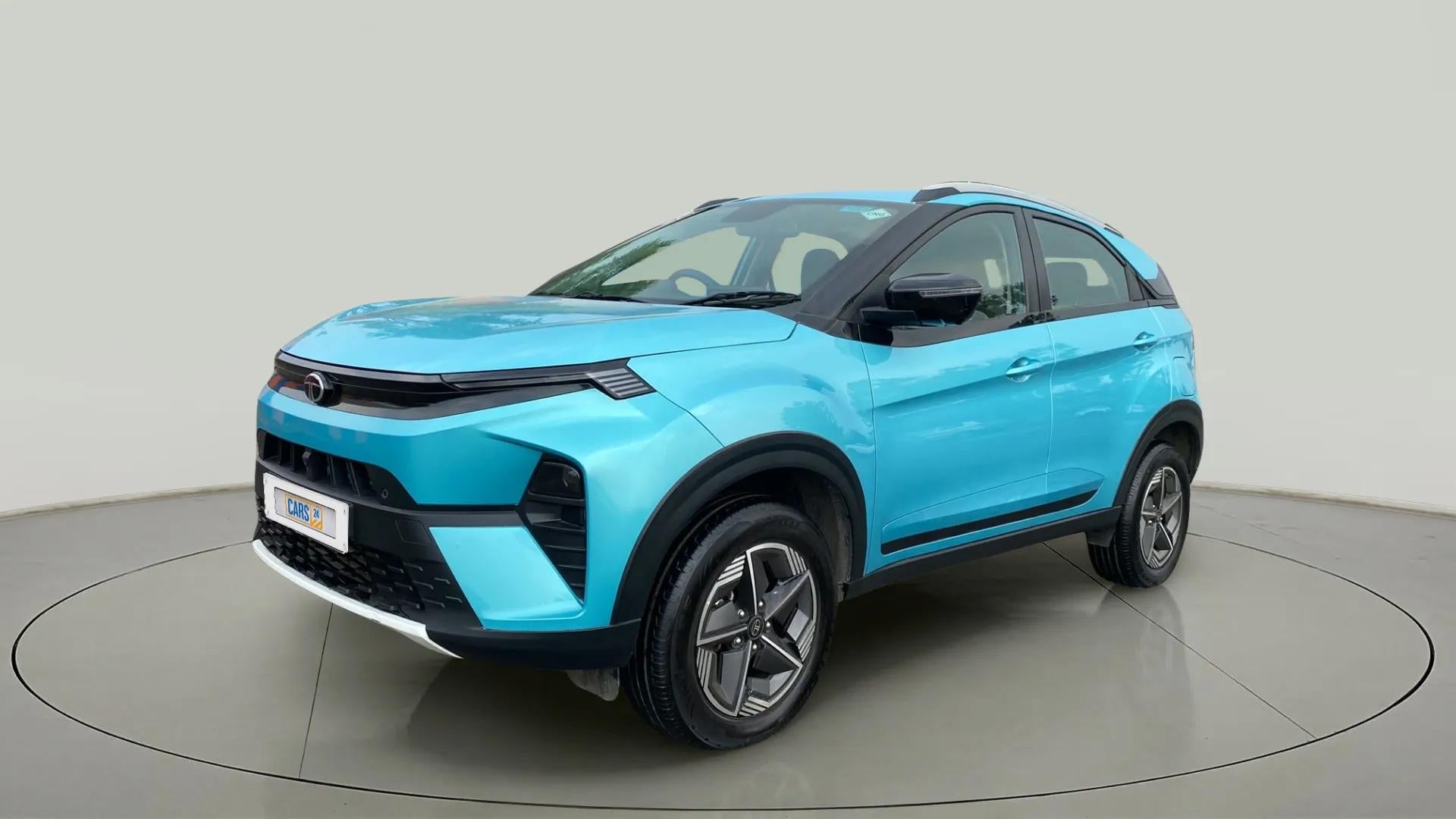Front three-quarter view of a Tata Nexon