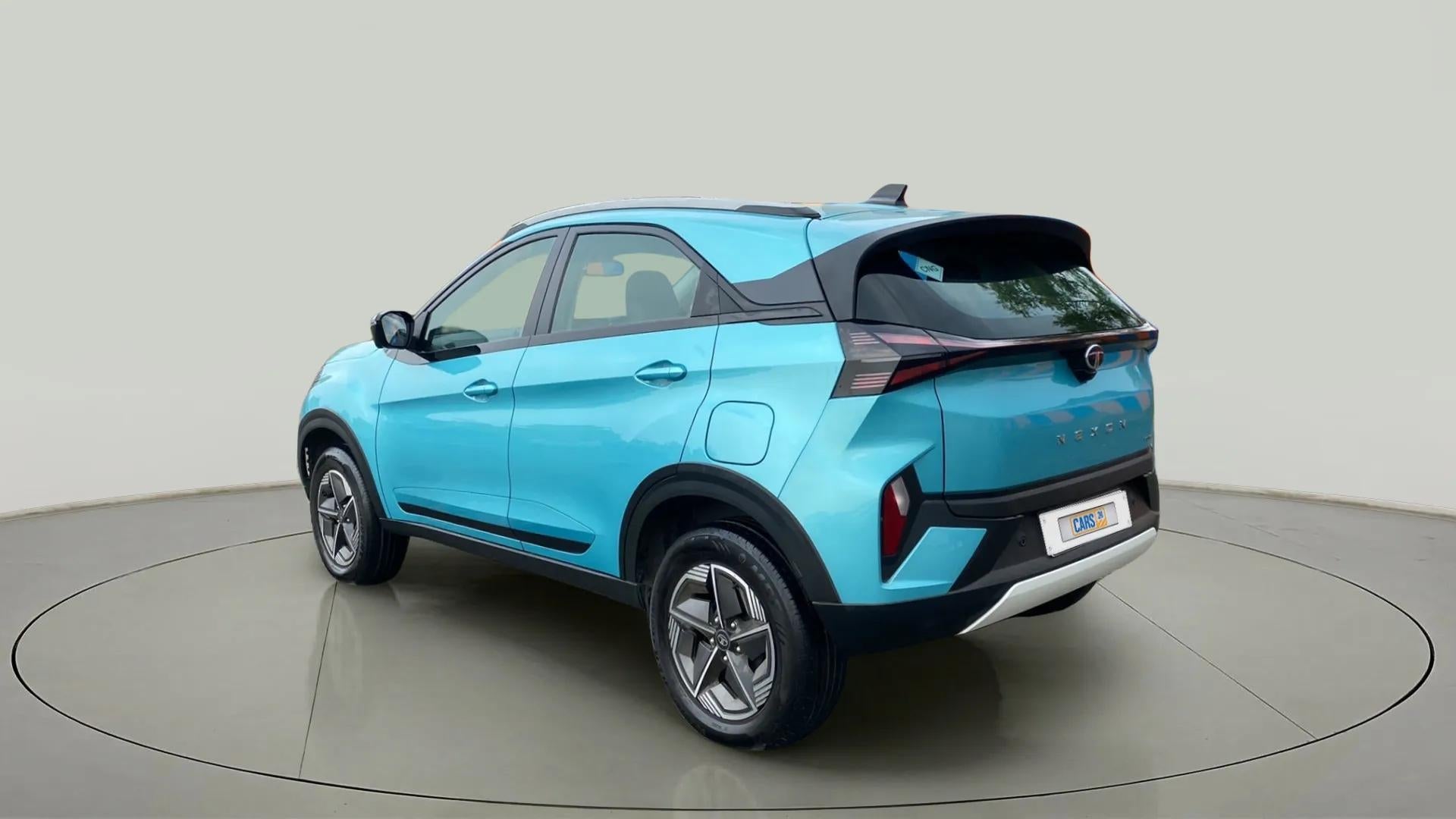 Rear three-quarter view of a Tata Nexon