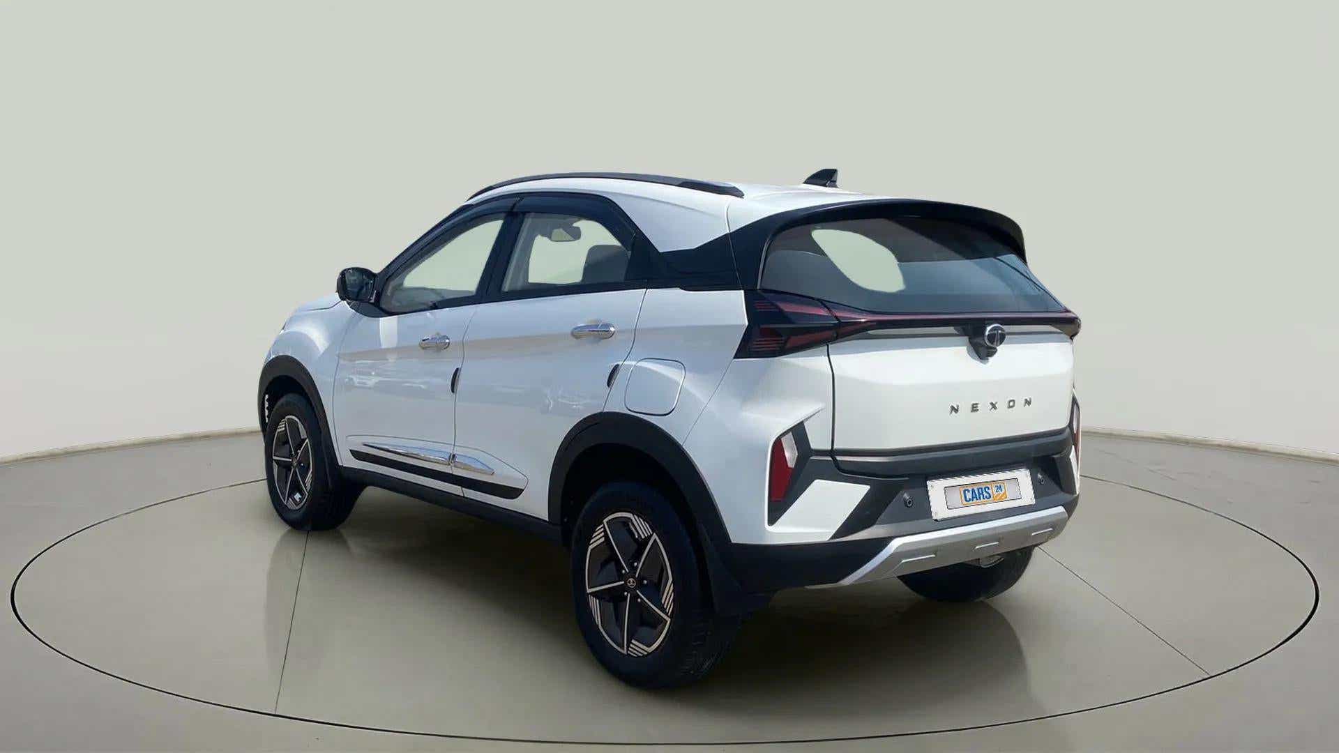 Rear three-quarter view of a Tata Nexon