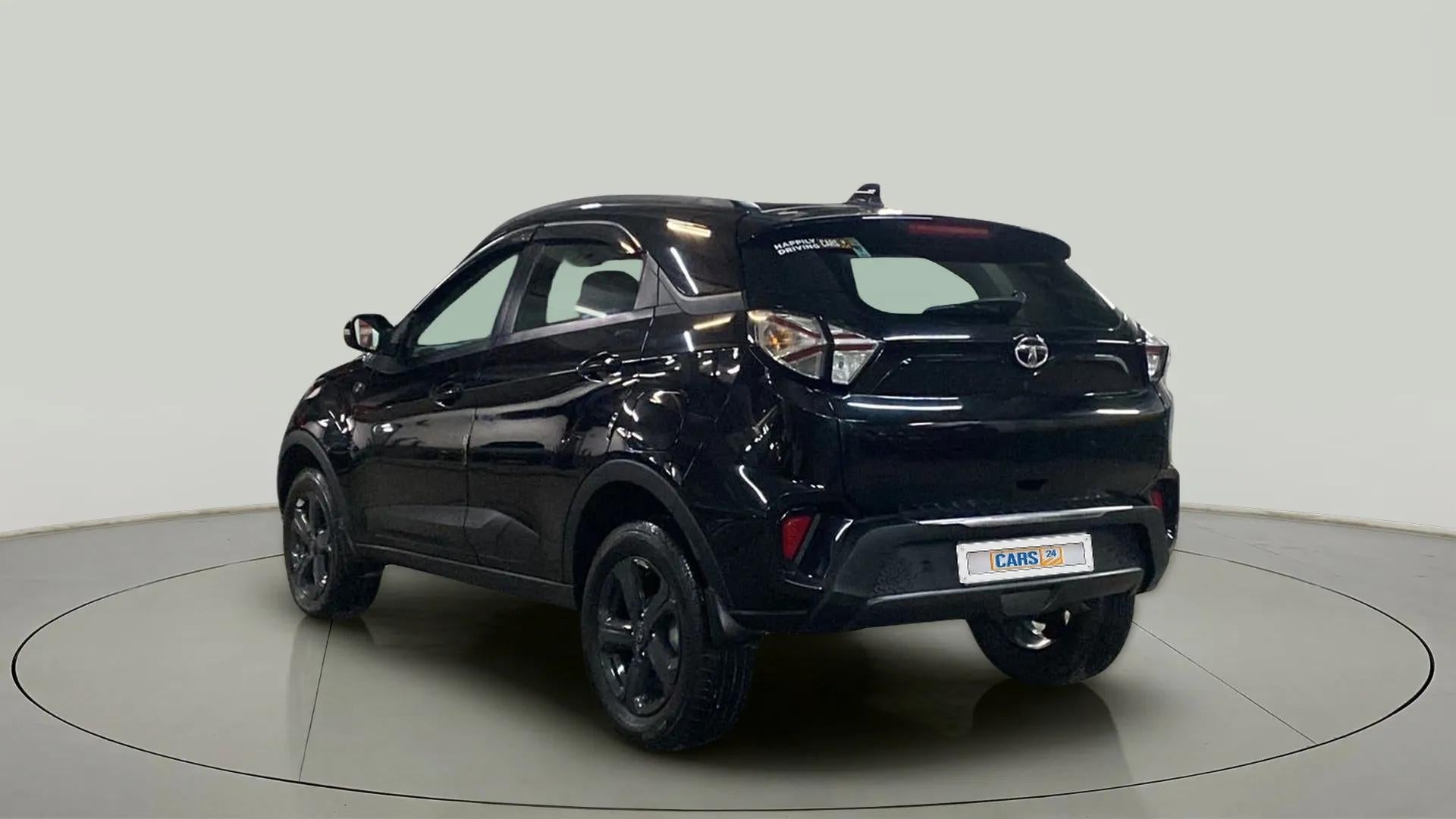 Rear three-quarter of a Tata Nexon 2017-2023