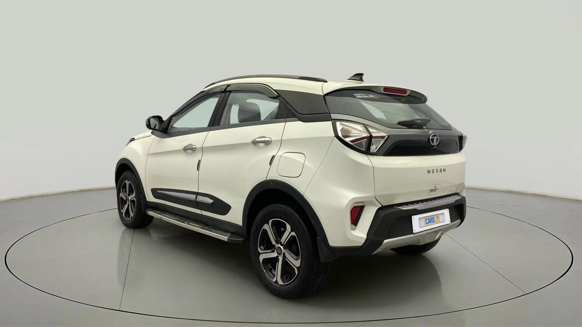 Rear three-quarter view of a Tata Nexon 2017-2023