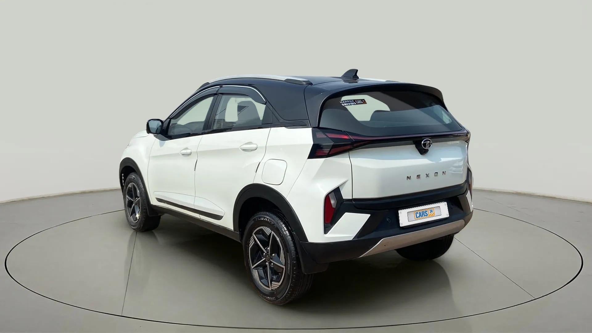 Rear three-quarter of a Tata Nexon 2017-2023