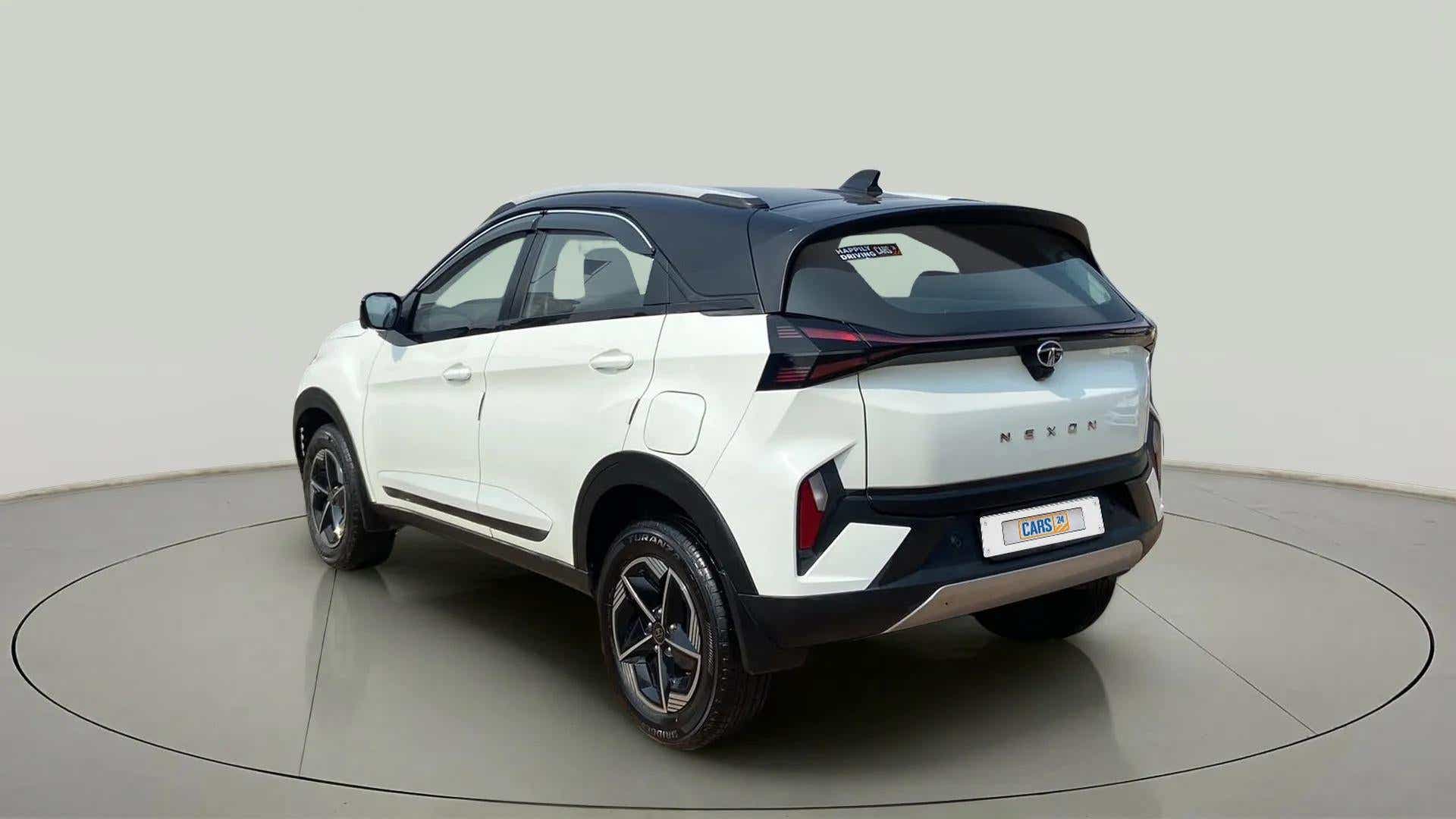 Rear three-quarter of a Tata Nexon 2017-2023
