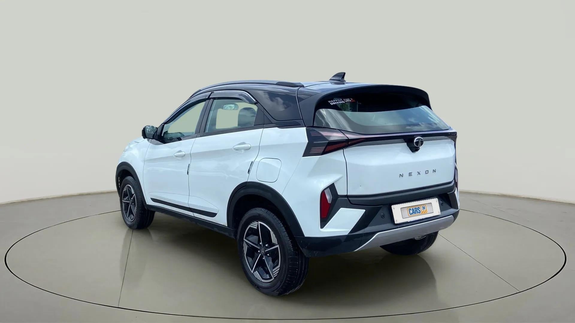 Rear three-quarter view of a Tata Nexon