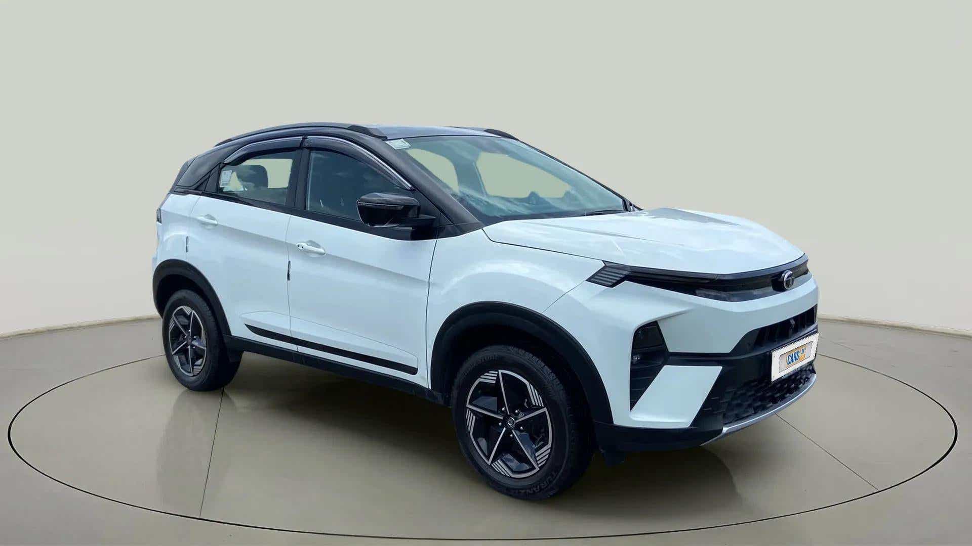 Front three-quarter view of a Tata Nexon