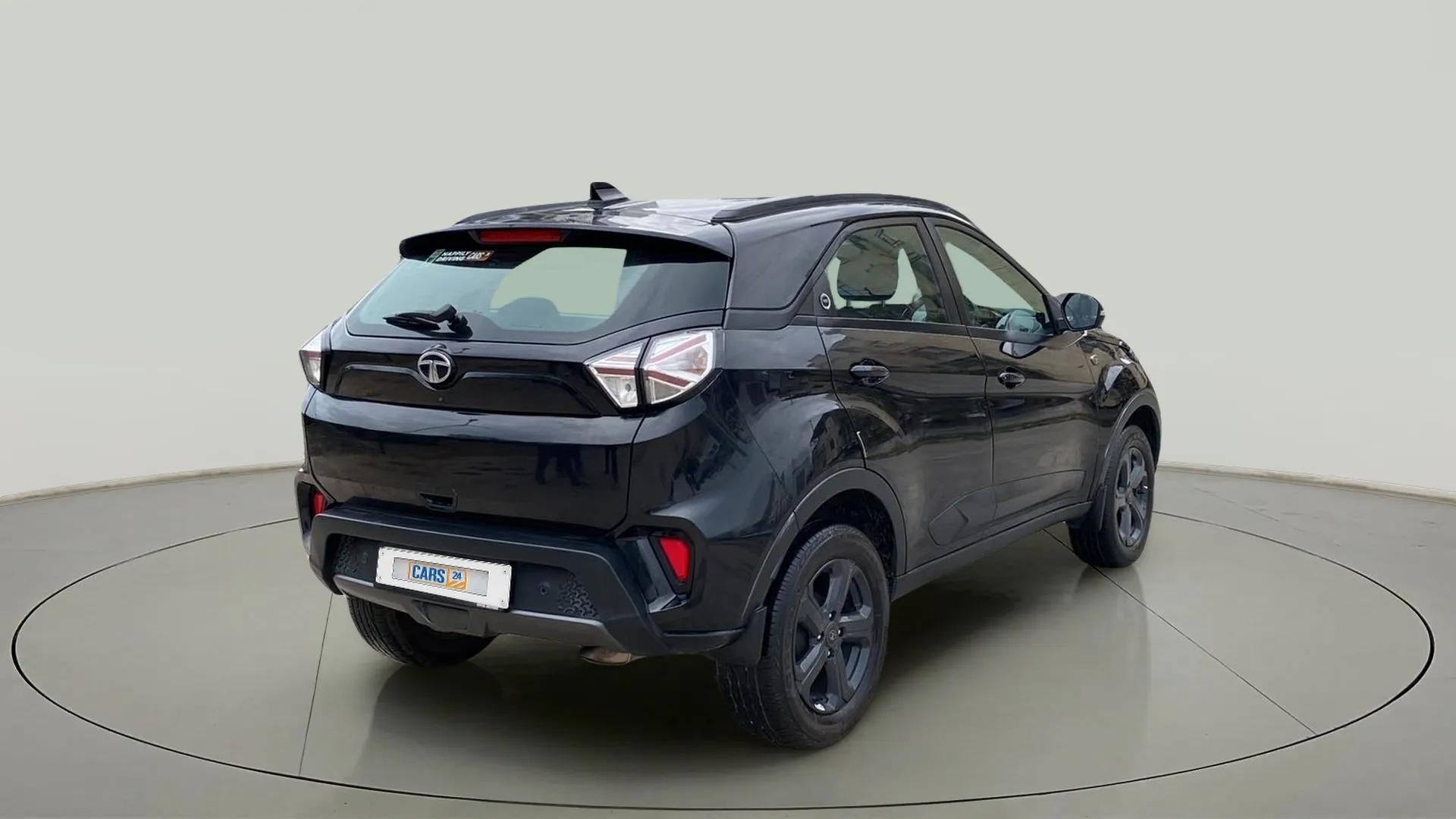 Rear three-quarter view of a Tata Nexon 2017-2023