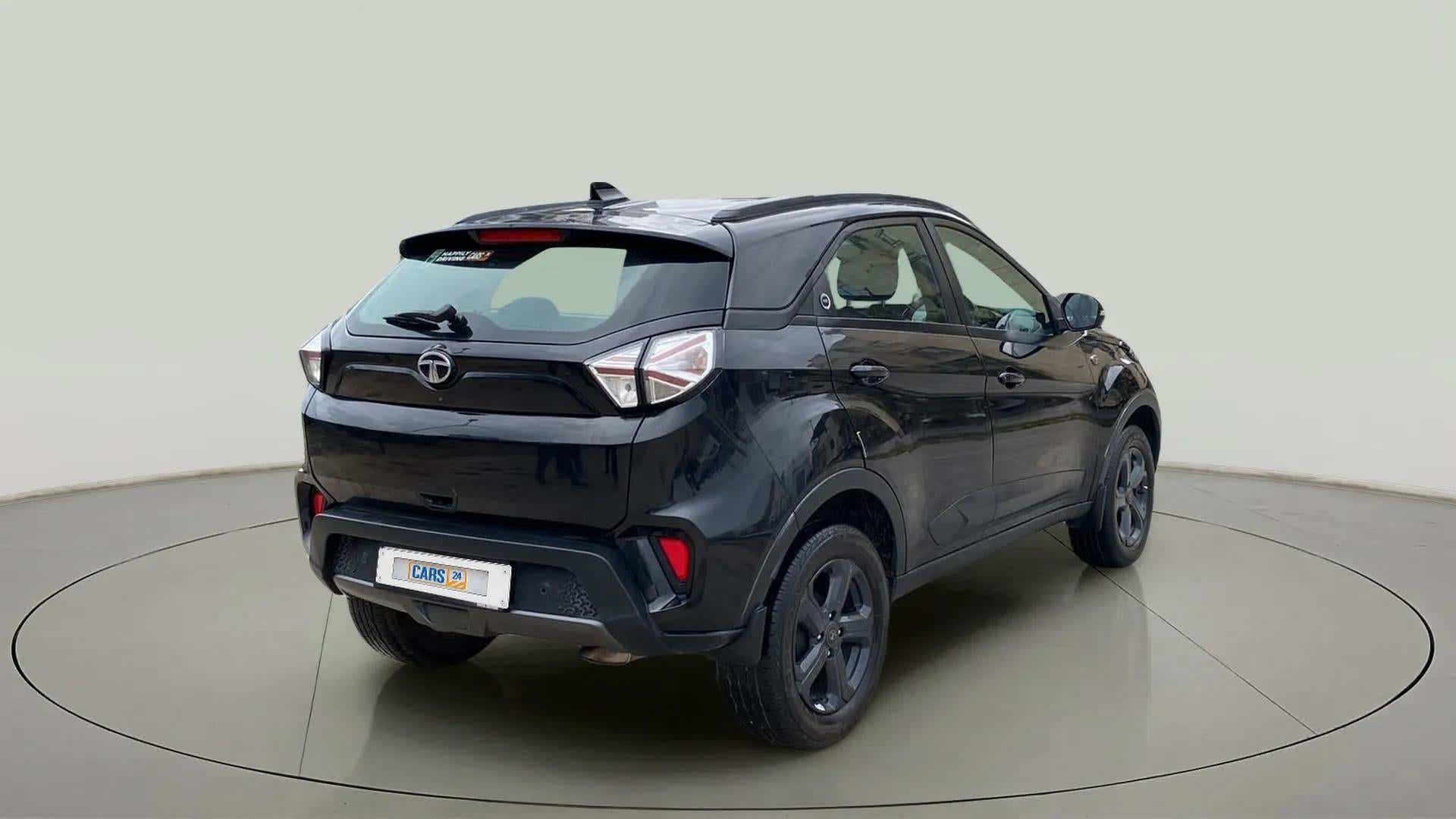 Rear three-quarter view of a Tata Nexon 2017-2023