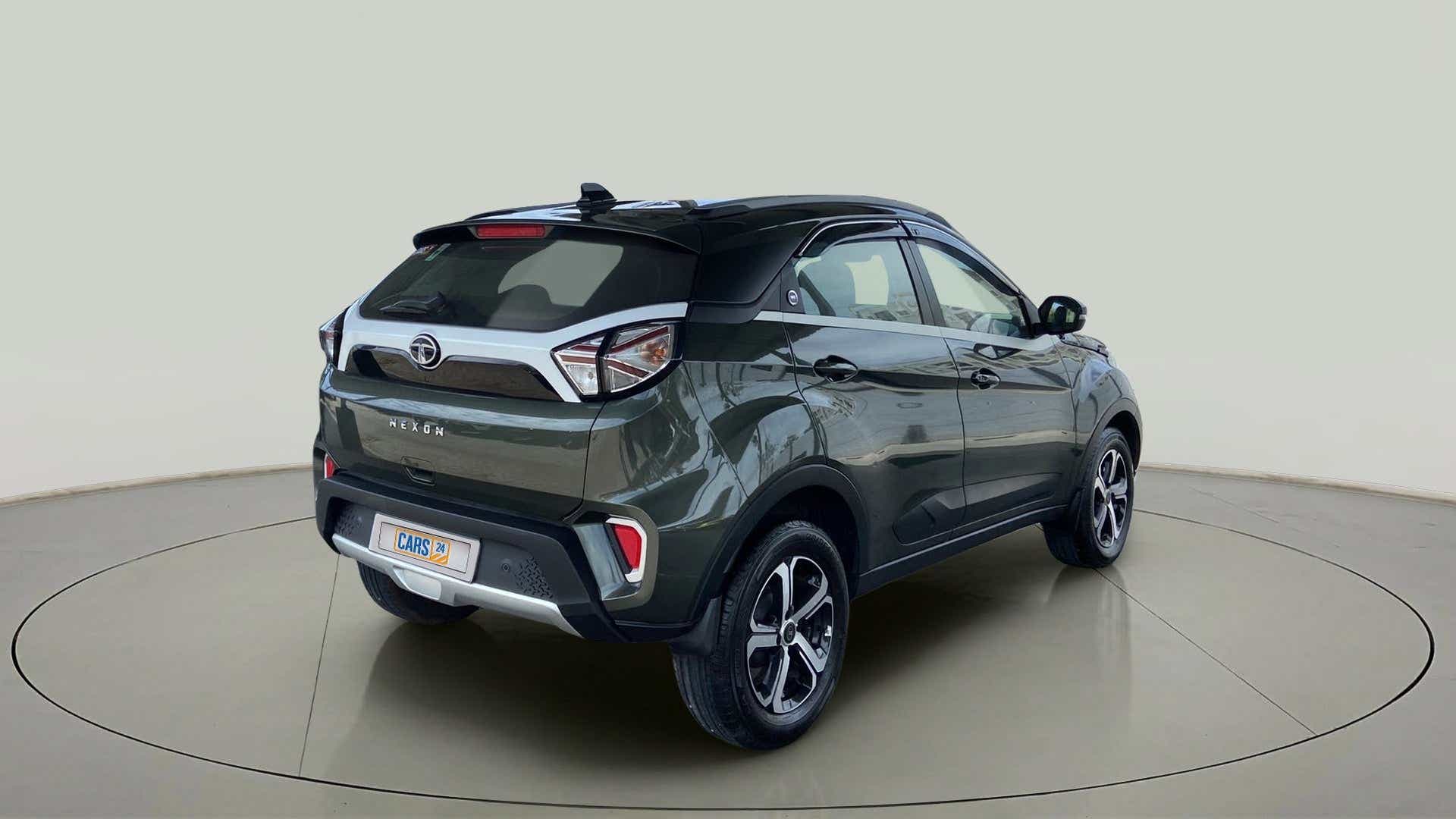 Rear three-quarter view of a Tata Nexon 2017-2023