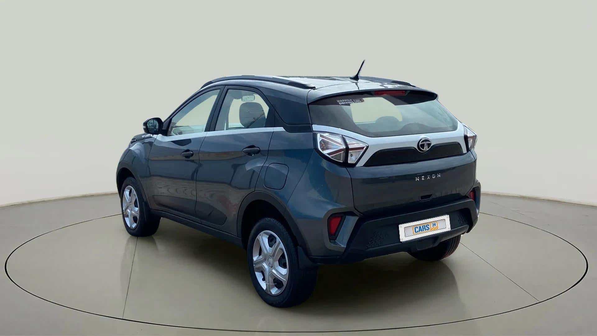 Rear three-quarter of a Tata Nexon 2017-2023