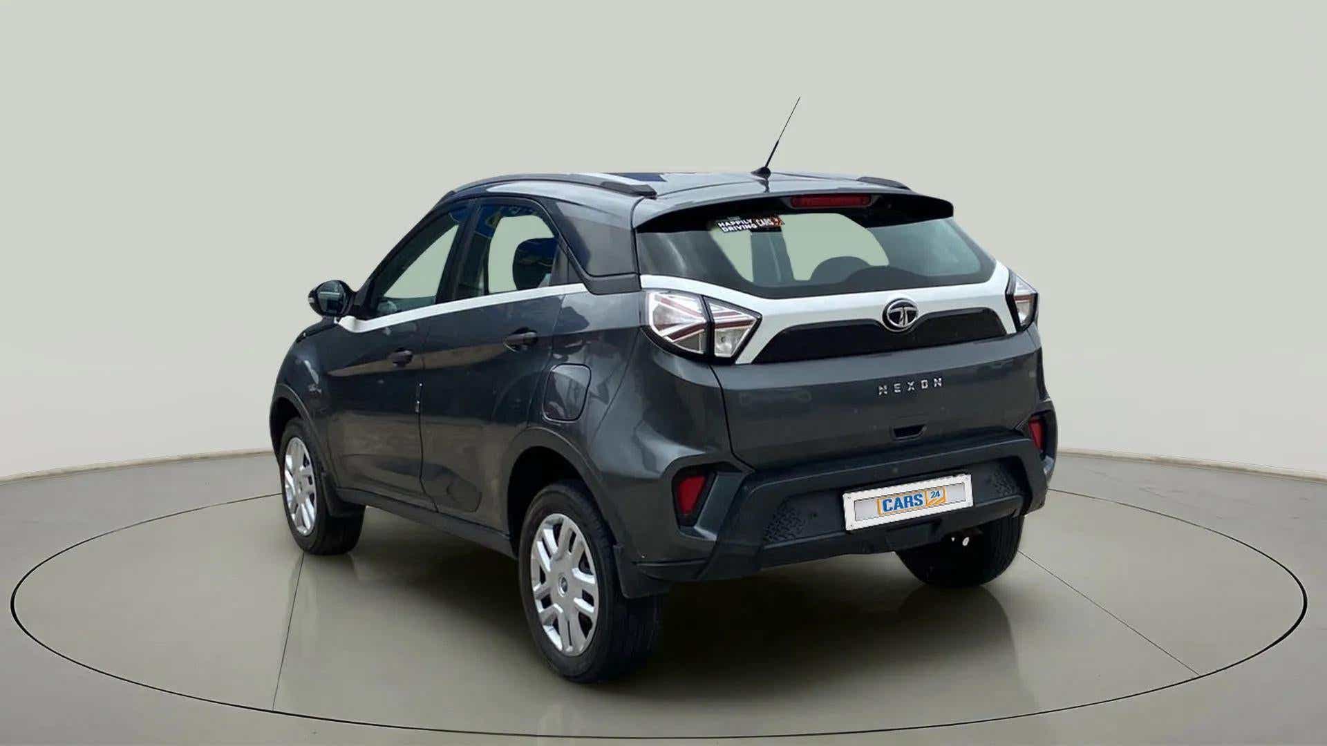 Rear three-quarter view of a tata nexon 2017-2023