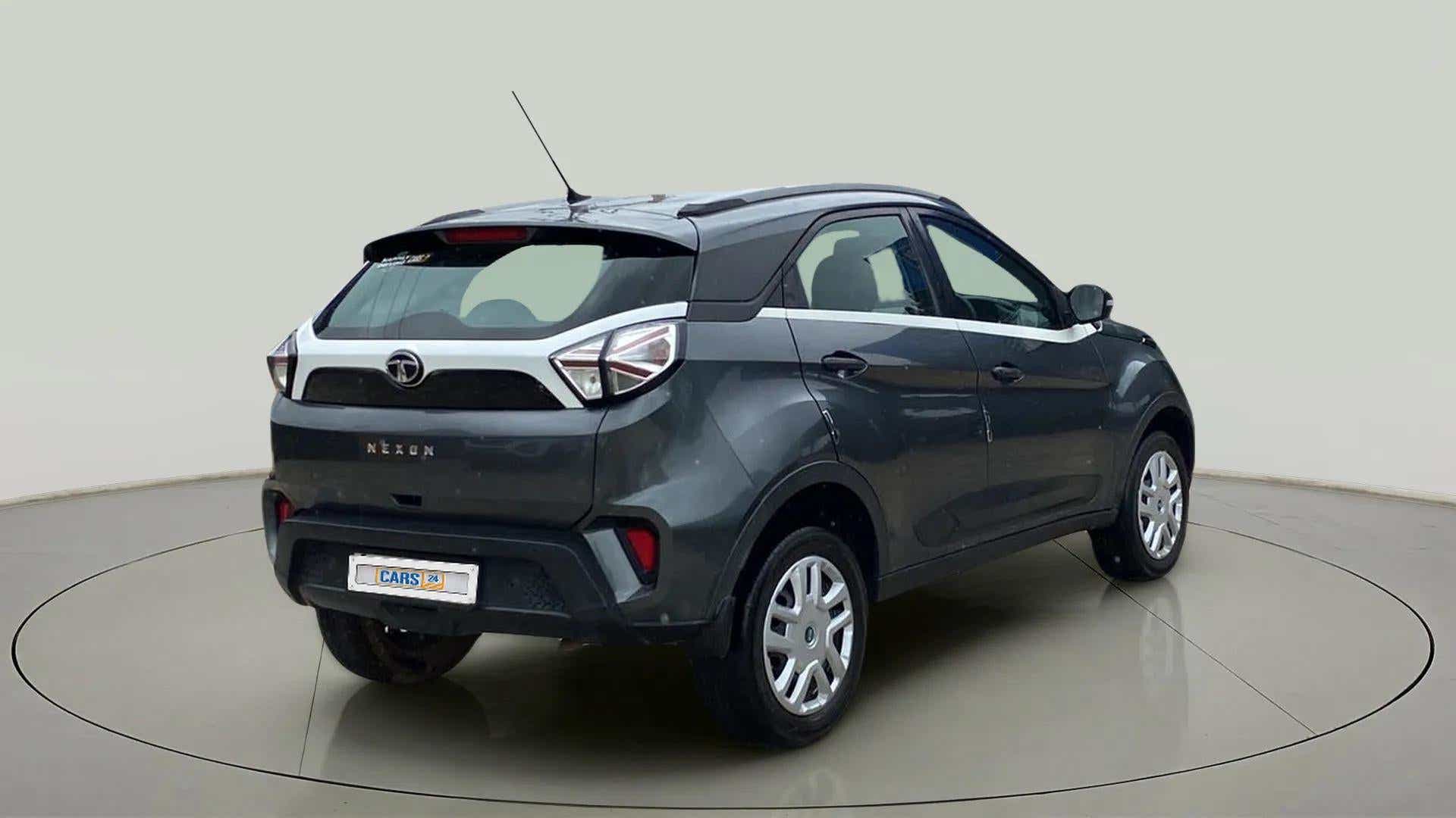 Rear three-quarter view of a Tata Nexon 2017-2023