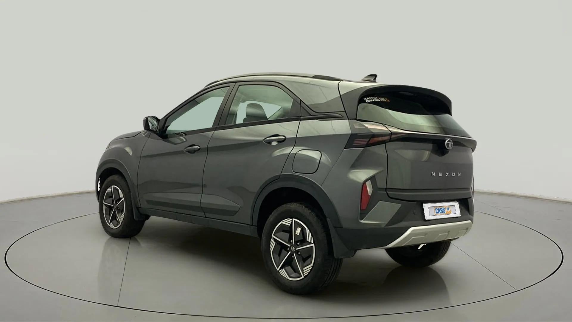 Rear three-quarter view of a Tata Nexon