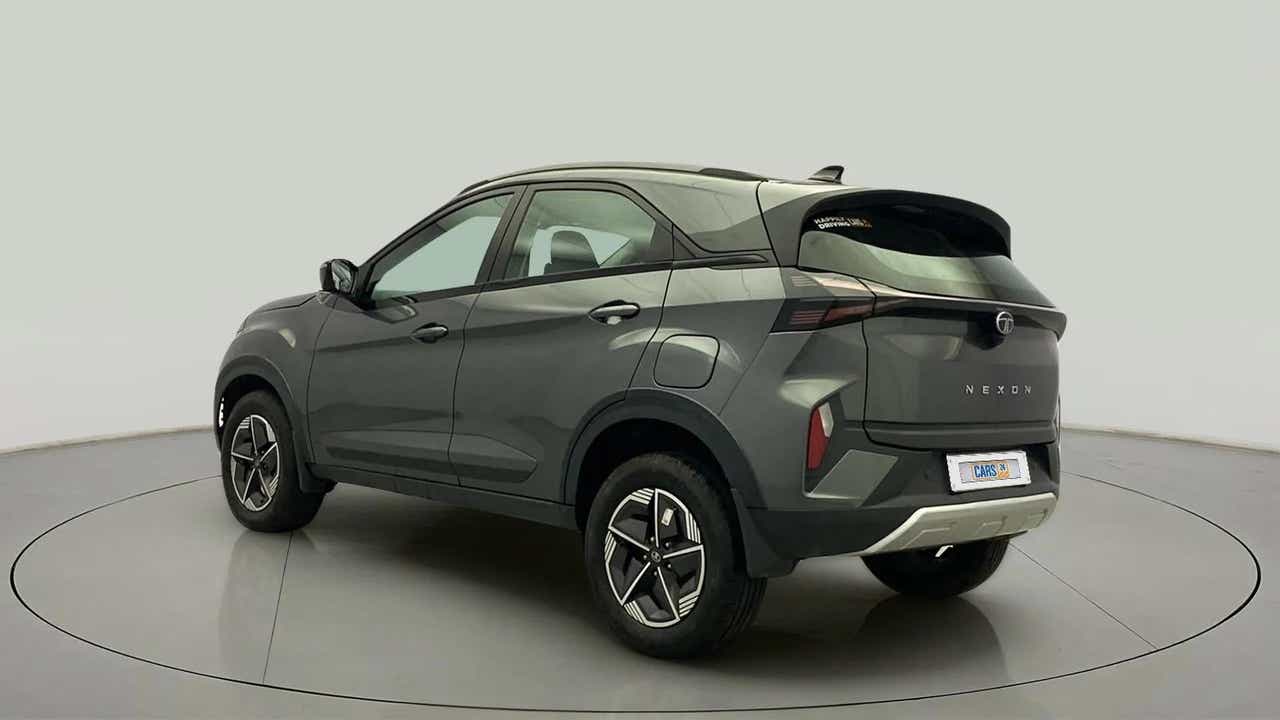 Rear three-quarter view of a Tata Nexon