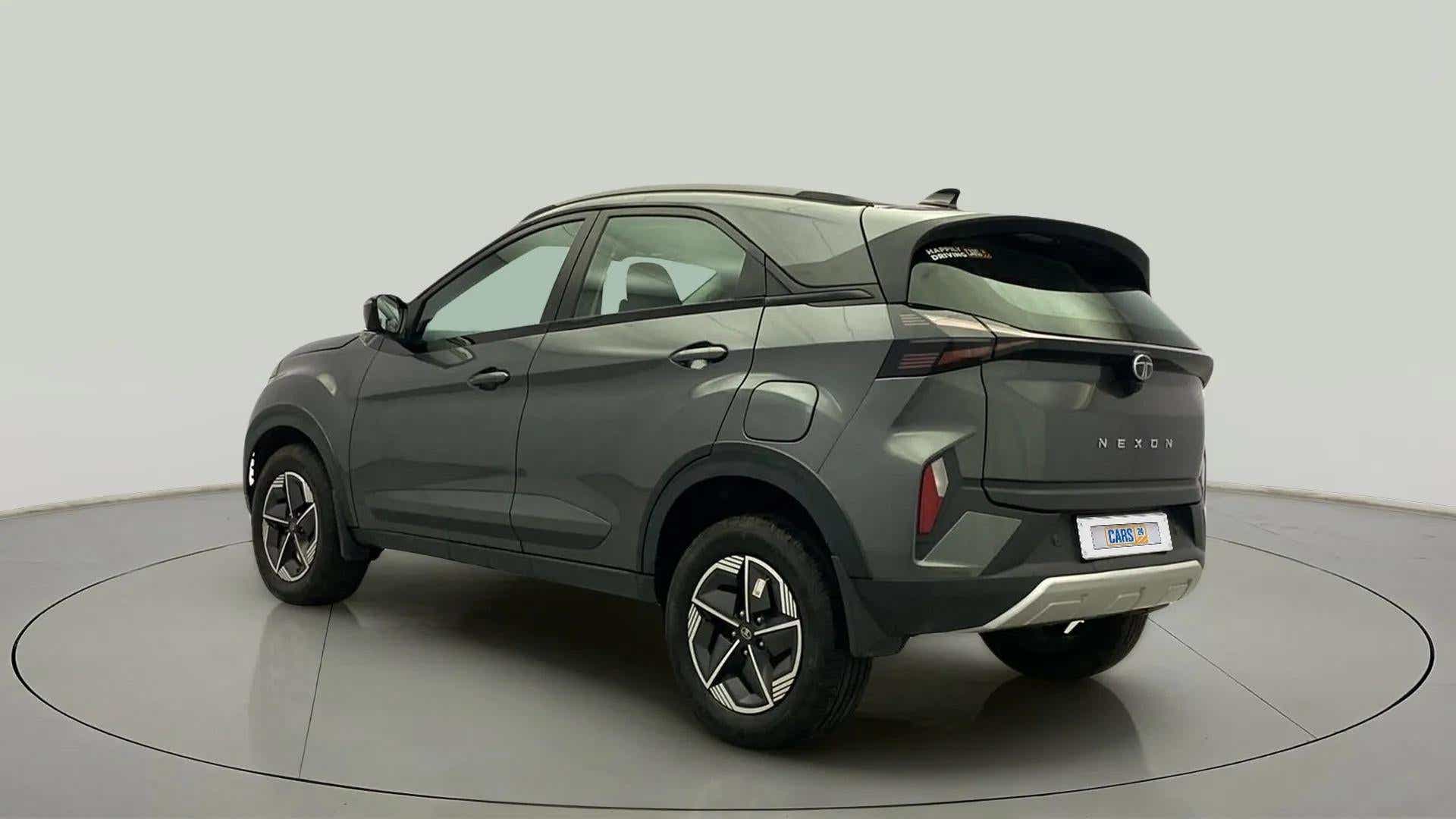 Rear three-quarter view of a Tata Nexon