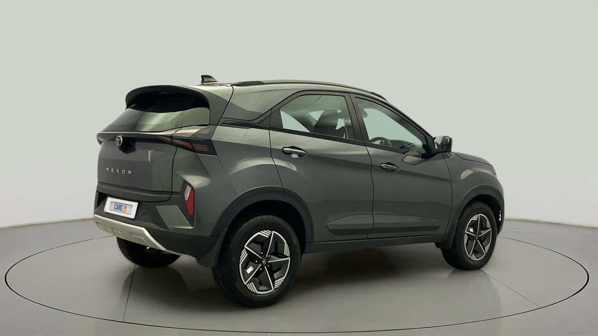 Rear three-quarter view of a Tata Nexon