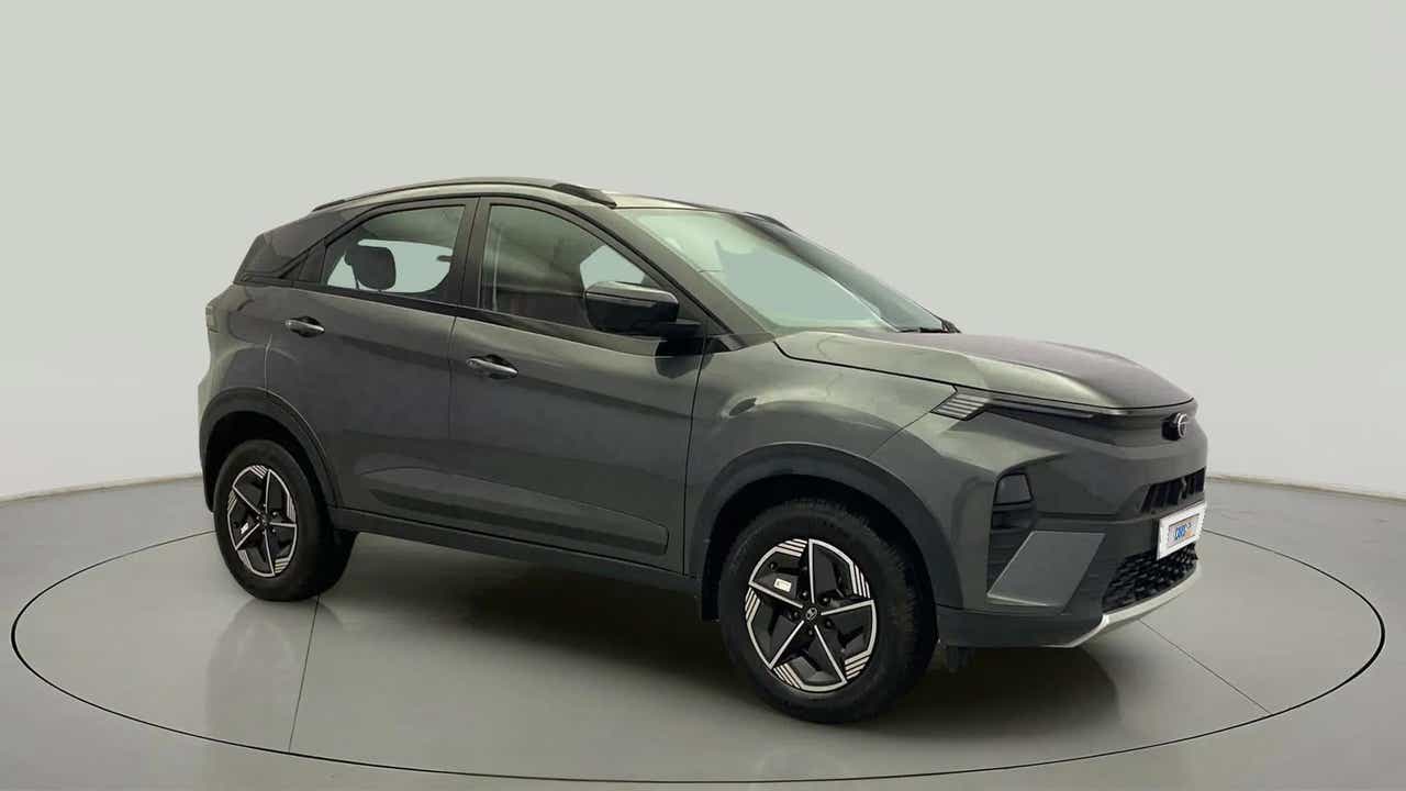 Front three-quarter view of a Tata Nexon