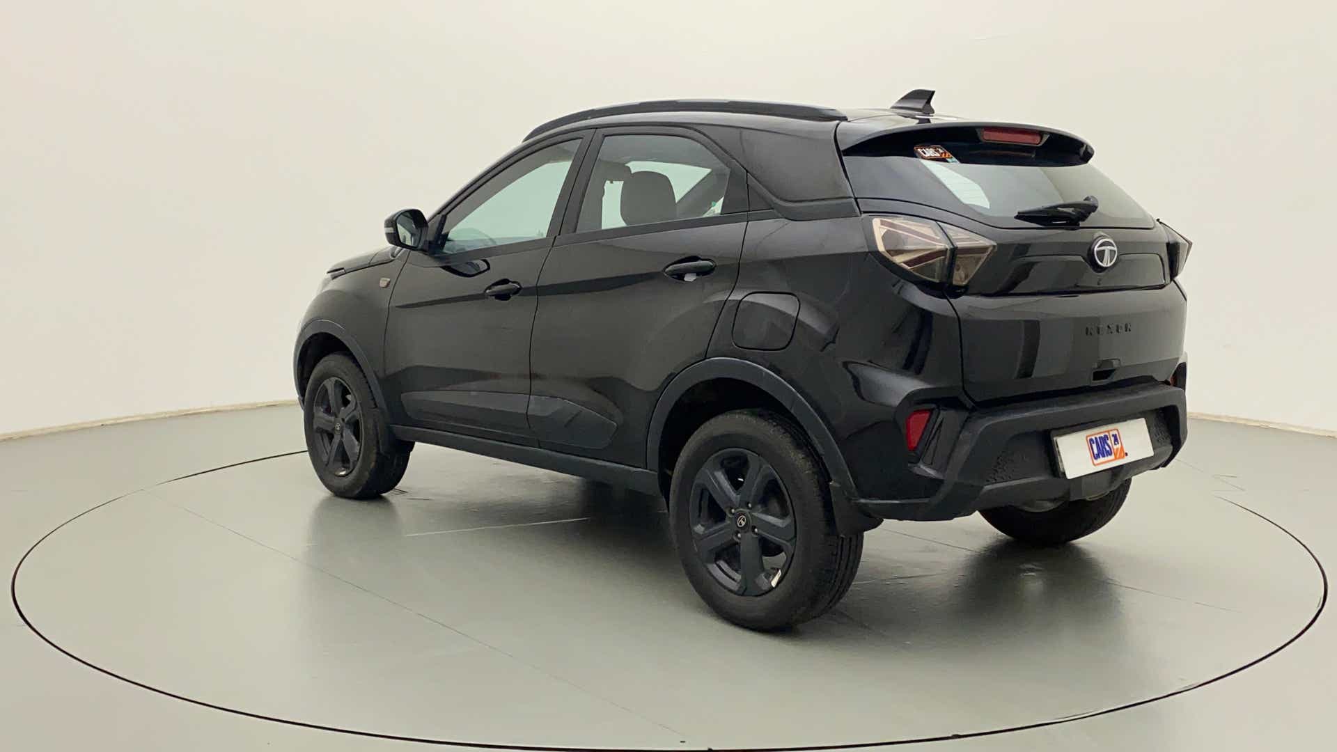 Rear three-quarter view of a Tata Nexon 2017-2023