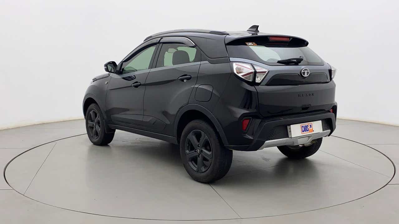 Rear three-quarter of a Tata Nexon 2017-2023