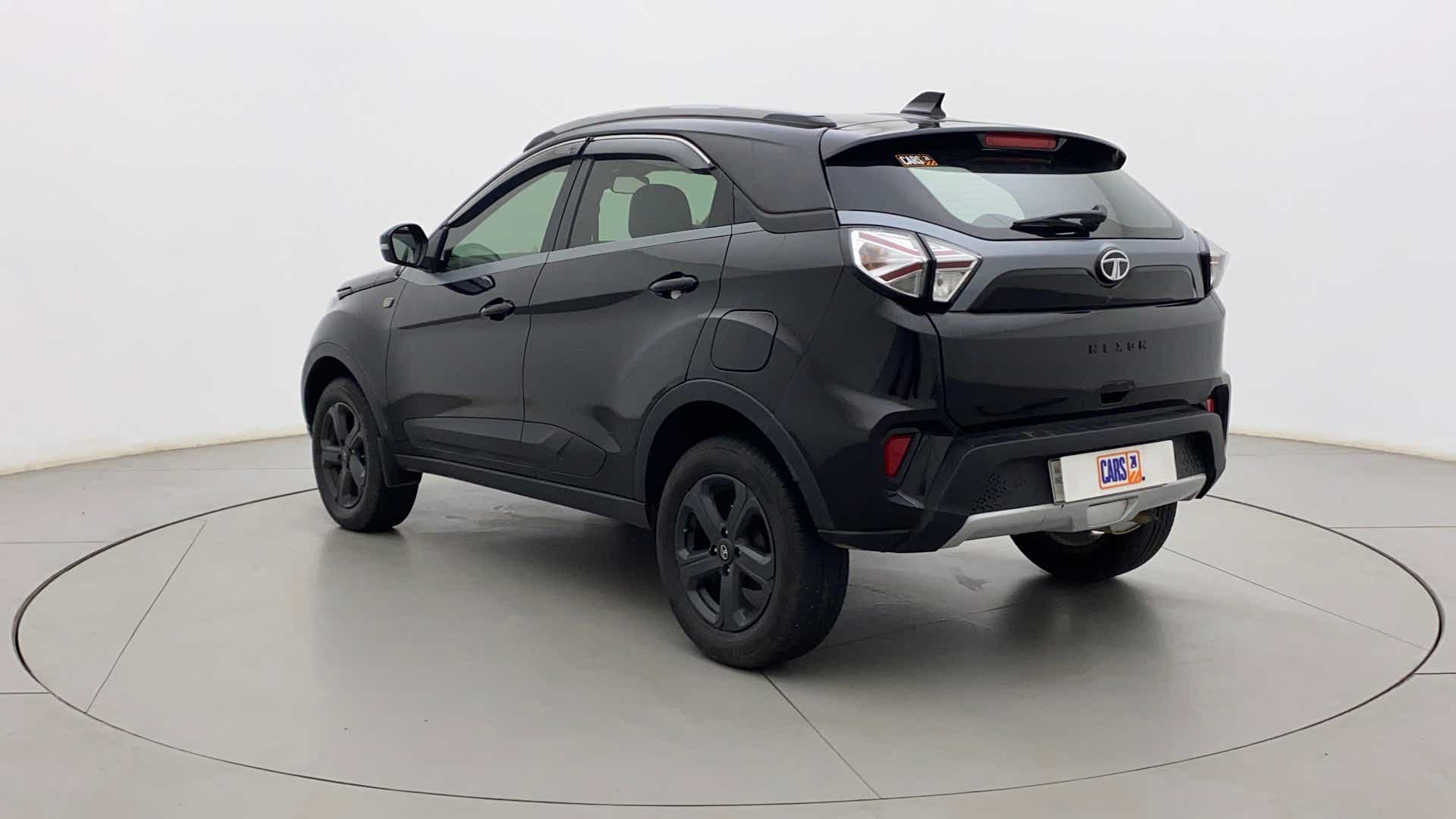 Rear three-quarter of a Tata Nexon 2017-2023