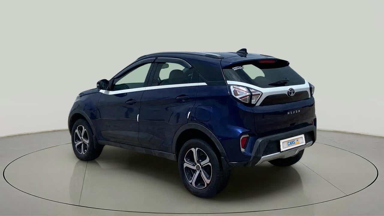 Rear three-quarter of a Tata Nexon 2017-2023
