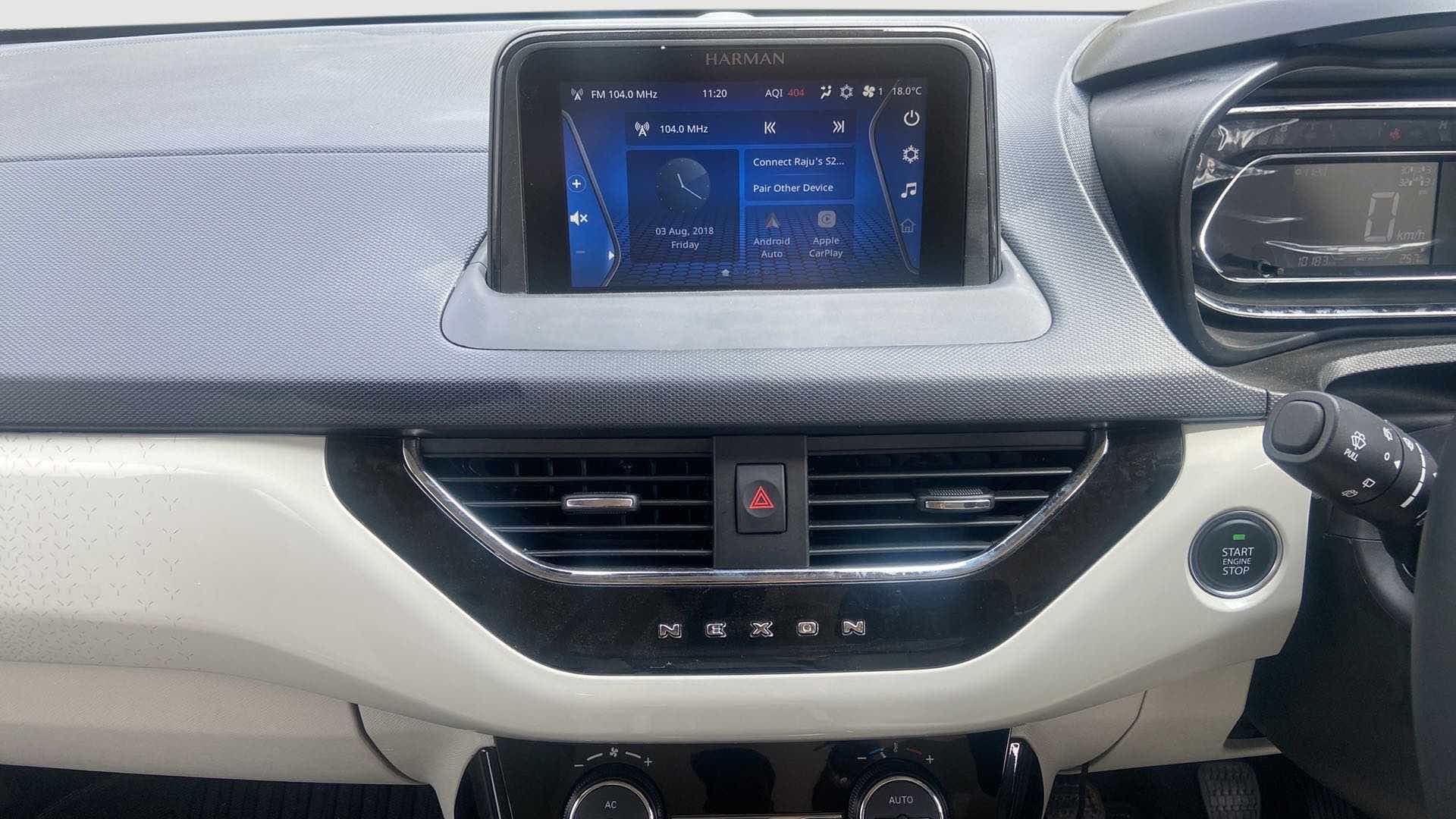 Dashboard view of a Tata Nexon 2017-2023
